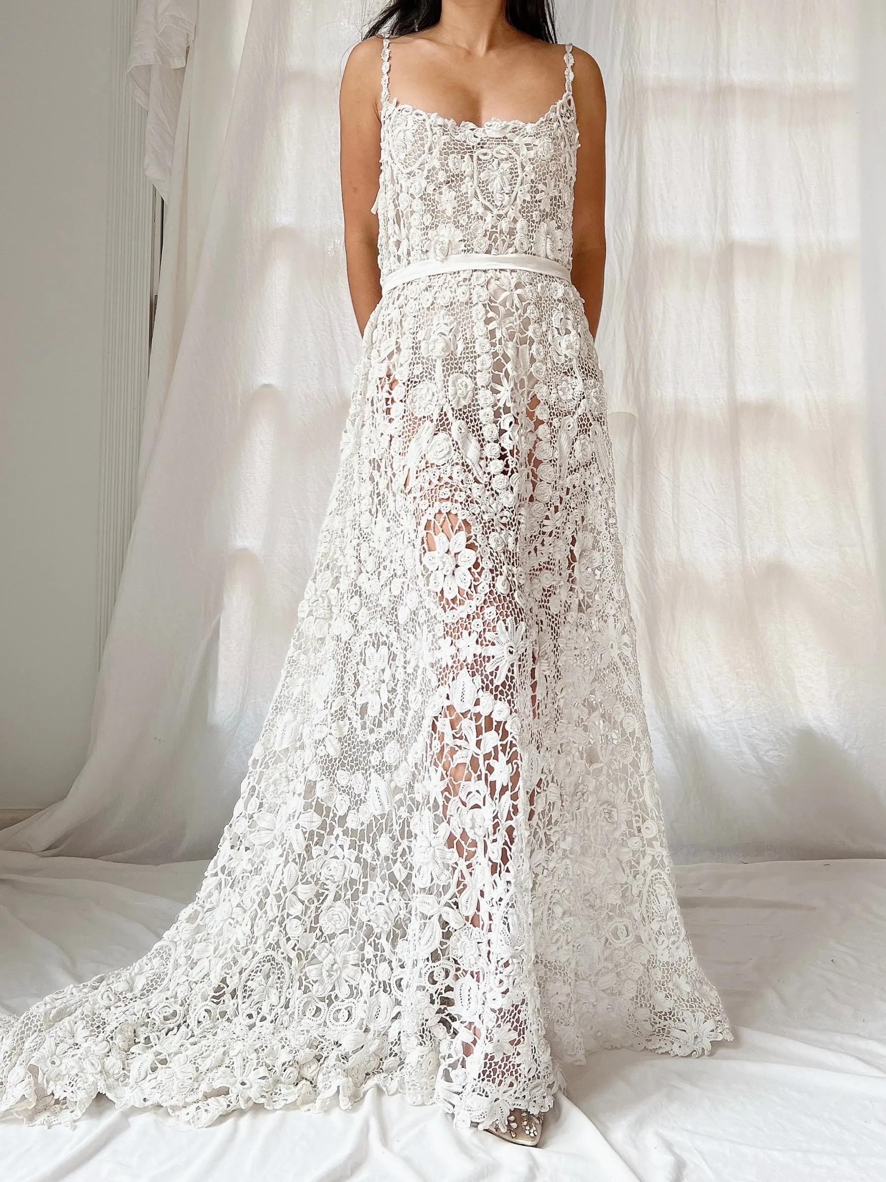 Antique Irish Crochet Dress - OSFM
