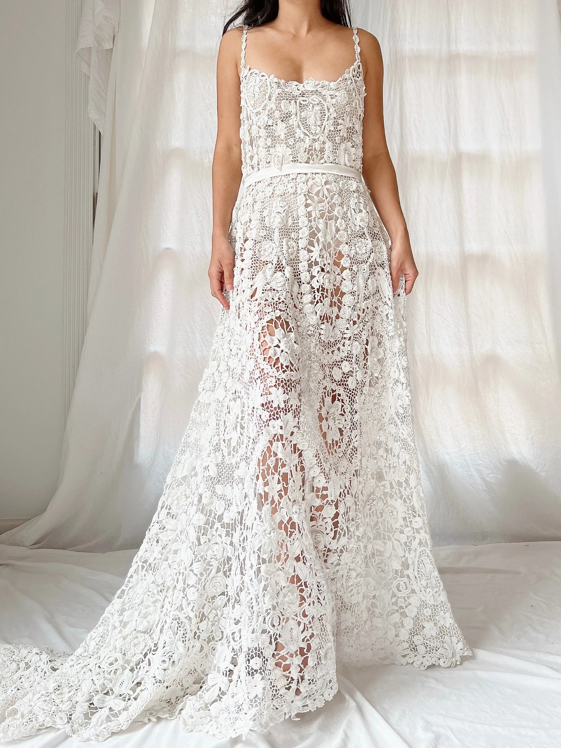 Antique Irish Crochet Dress - OSFM