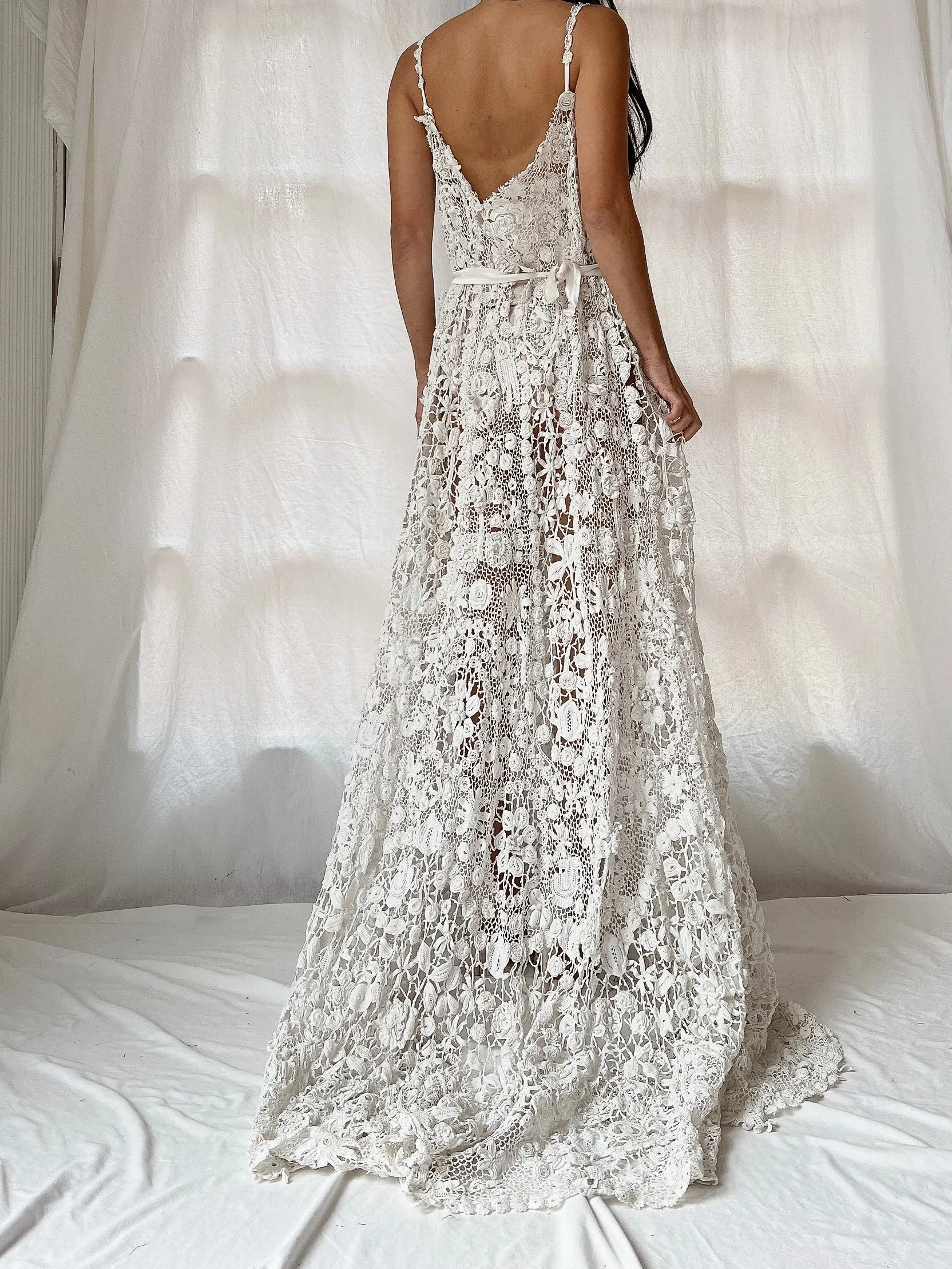 Antique Irish Crochet Dress - OSFM