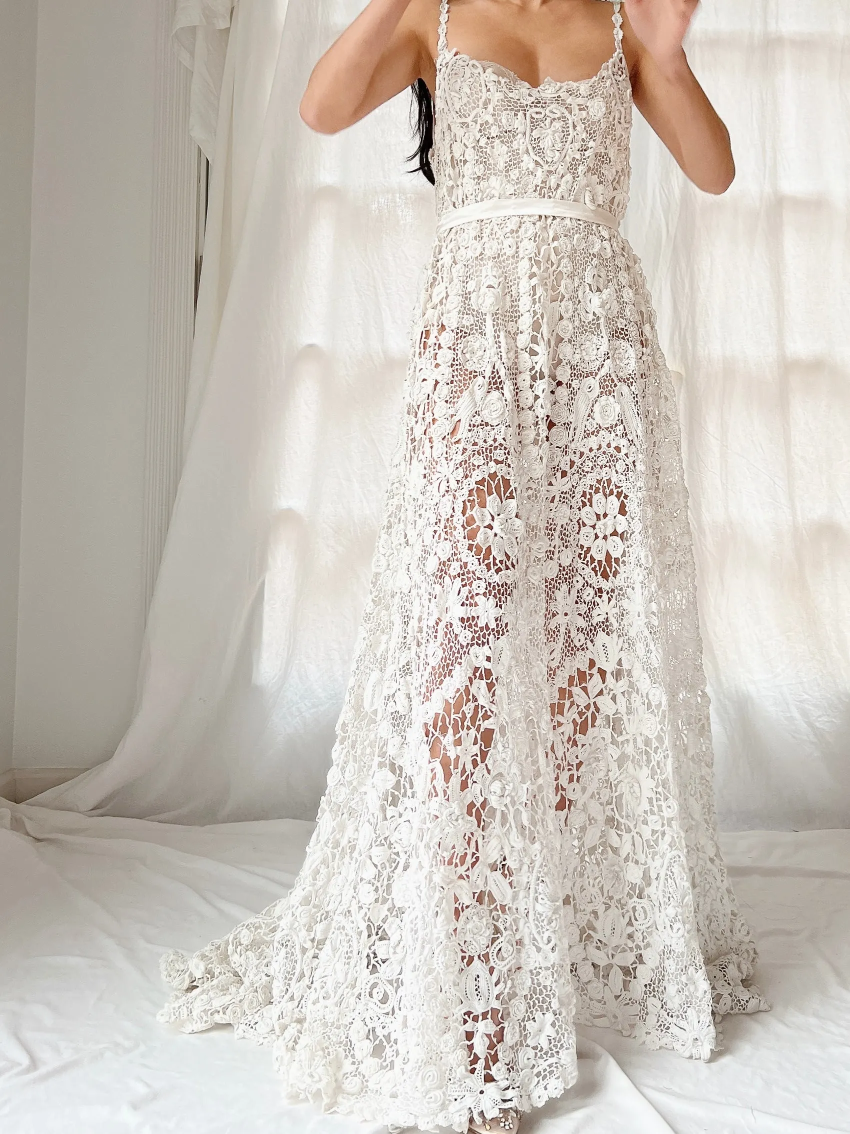 Antique Irish Crochet Dress - OSFM