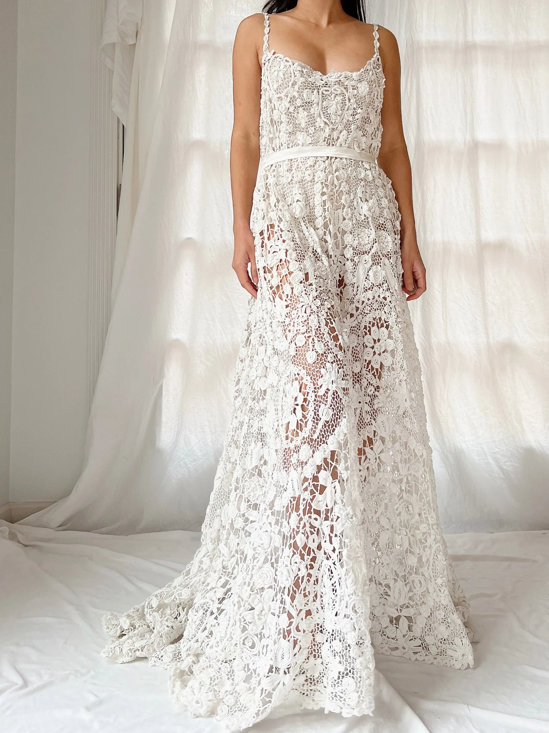 Antique Irish Crochet Dress - OSFM
