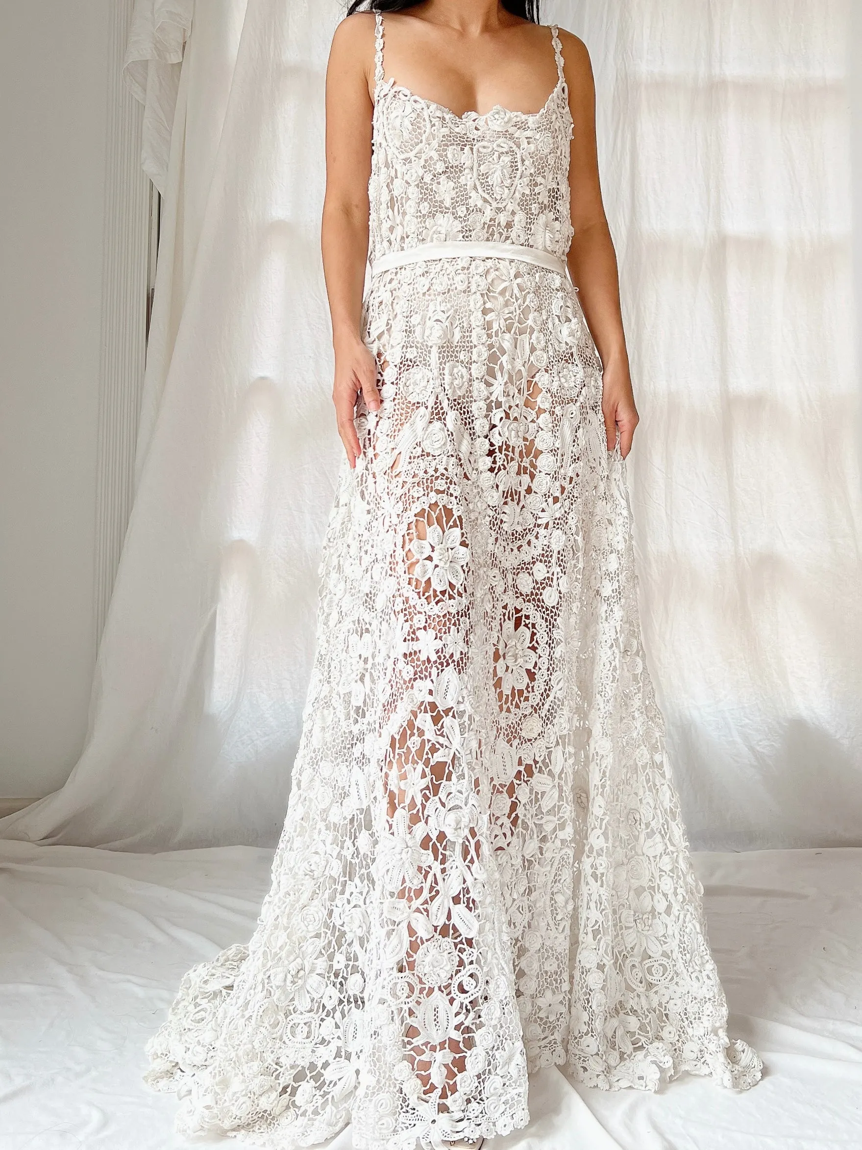 Antique Irish Crochet Dress - OSFM
