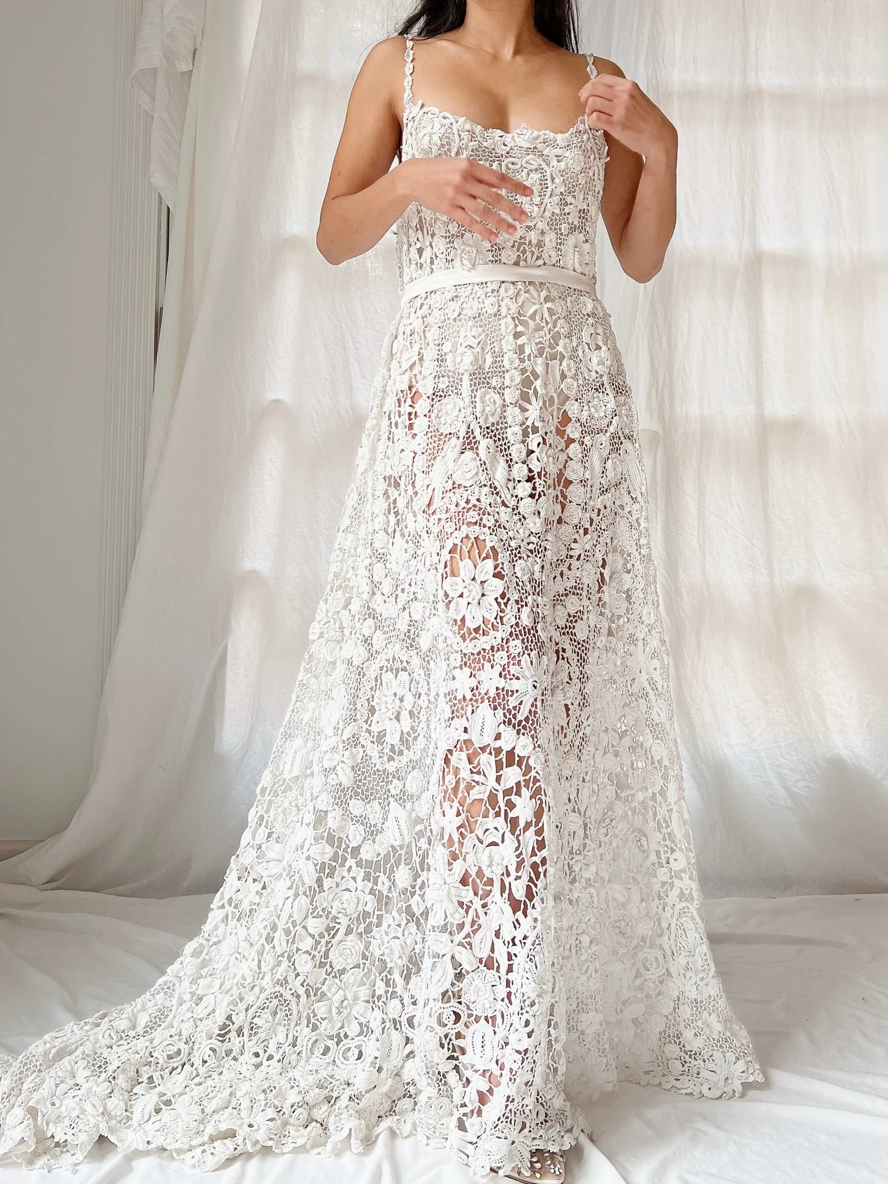 Antique Irish Crochet Dress - OSFM