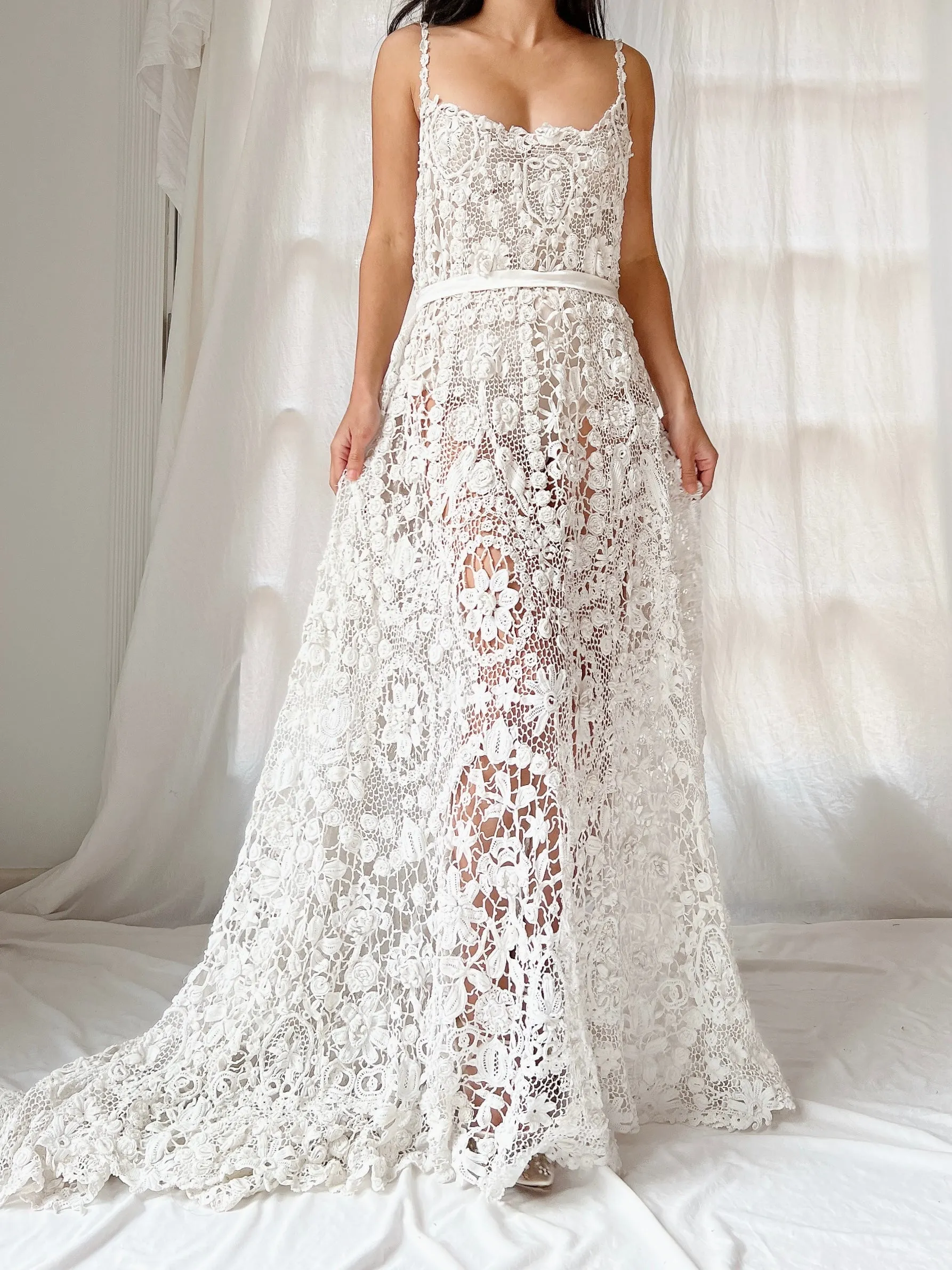 Antique Irish Crochet Dress - OSFM