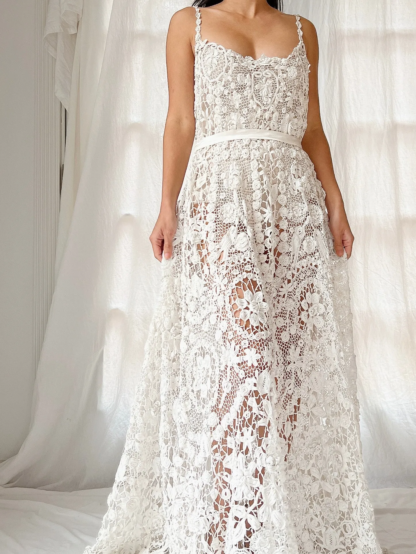 Antique Irish Crochet Dress - OSFM