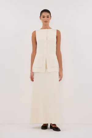 AVA CREAM LONGINE KNIT VEST 