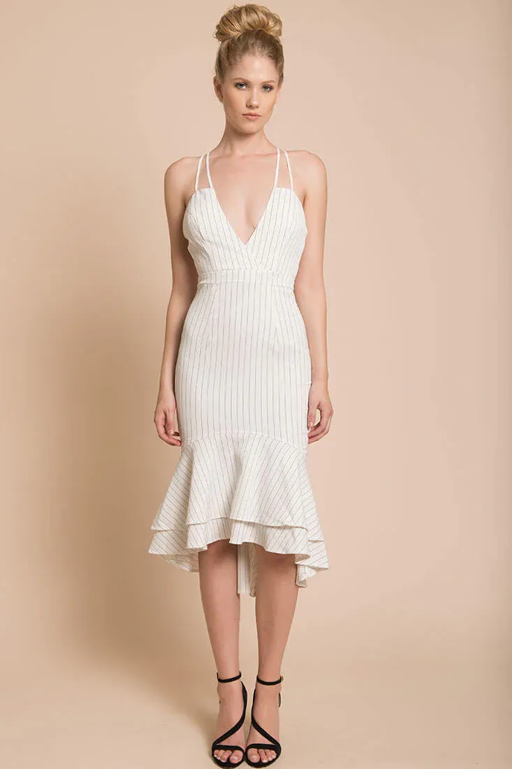 Avery Thin Strap Wedding Guest Dress White