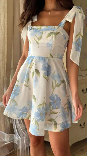 Balta Mini Dress - Blue Floral