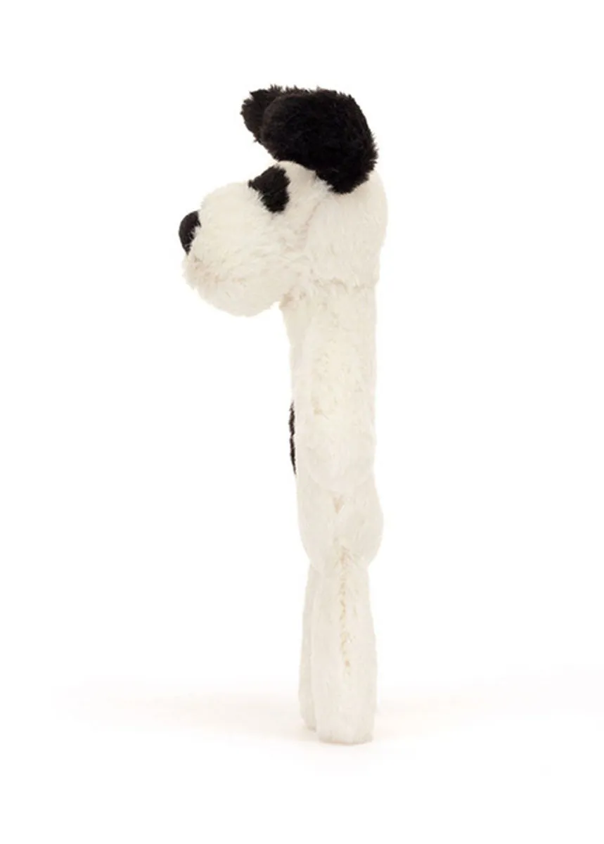 Bashful Black & Cream Puppy Ring Rattle