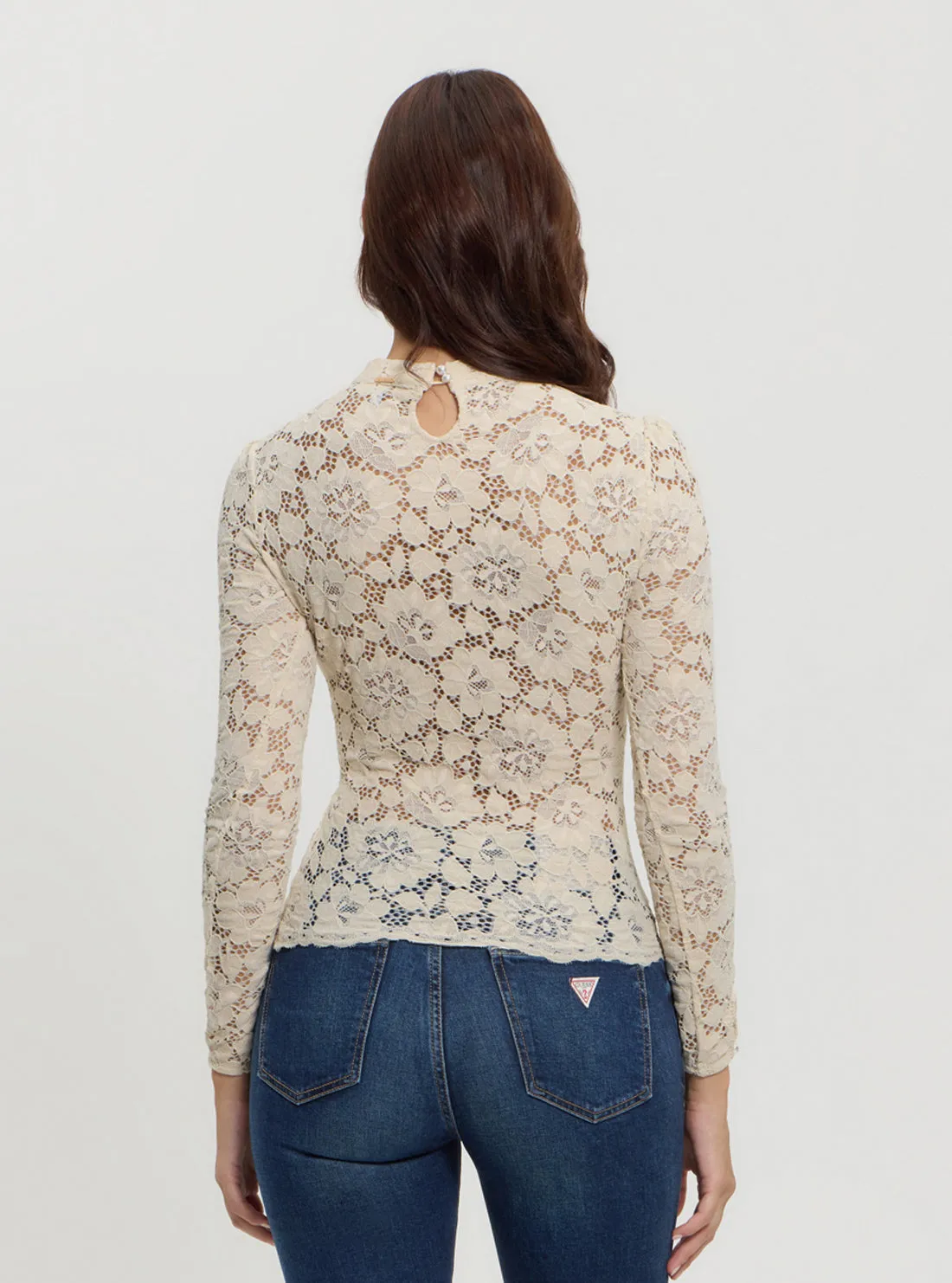 Beige Josephine Lace Top