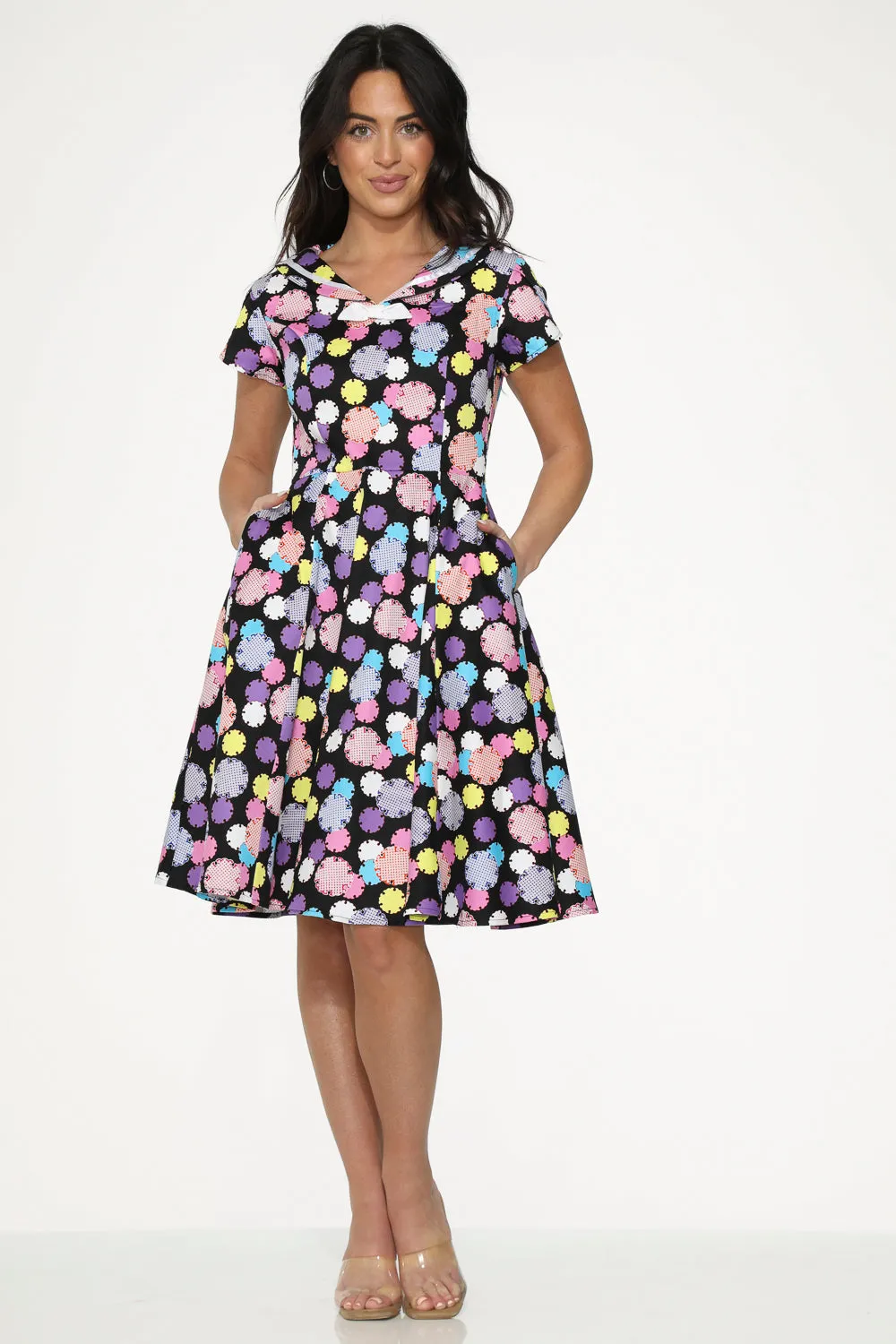 Black & Purple Swing Dress