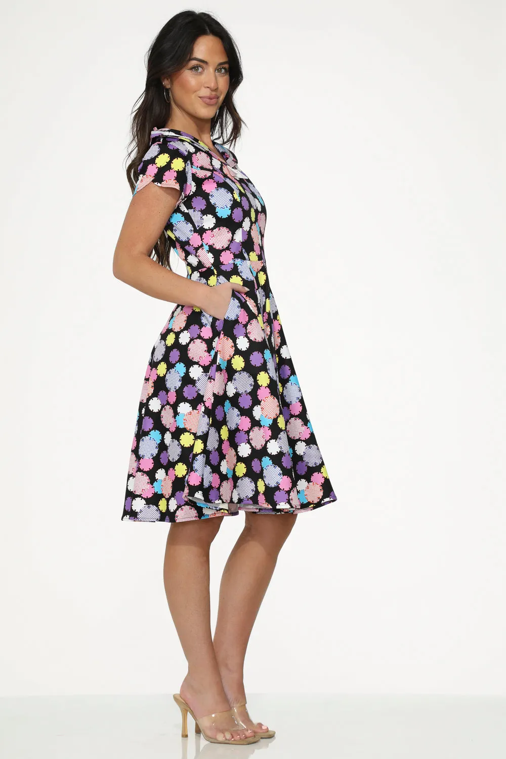 Black & Purple Swing Dress
