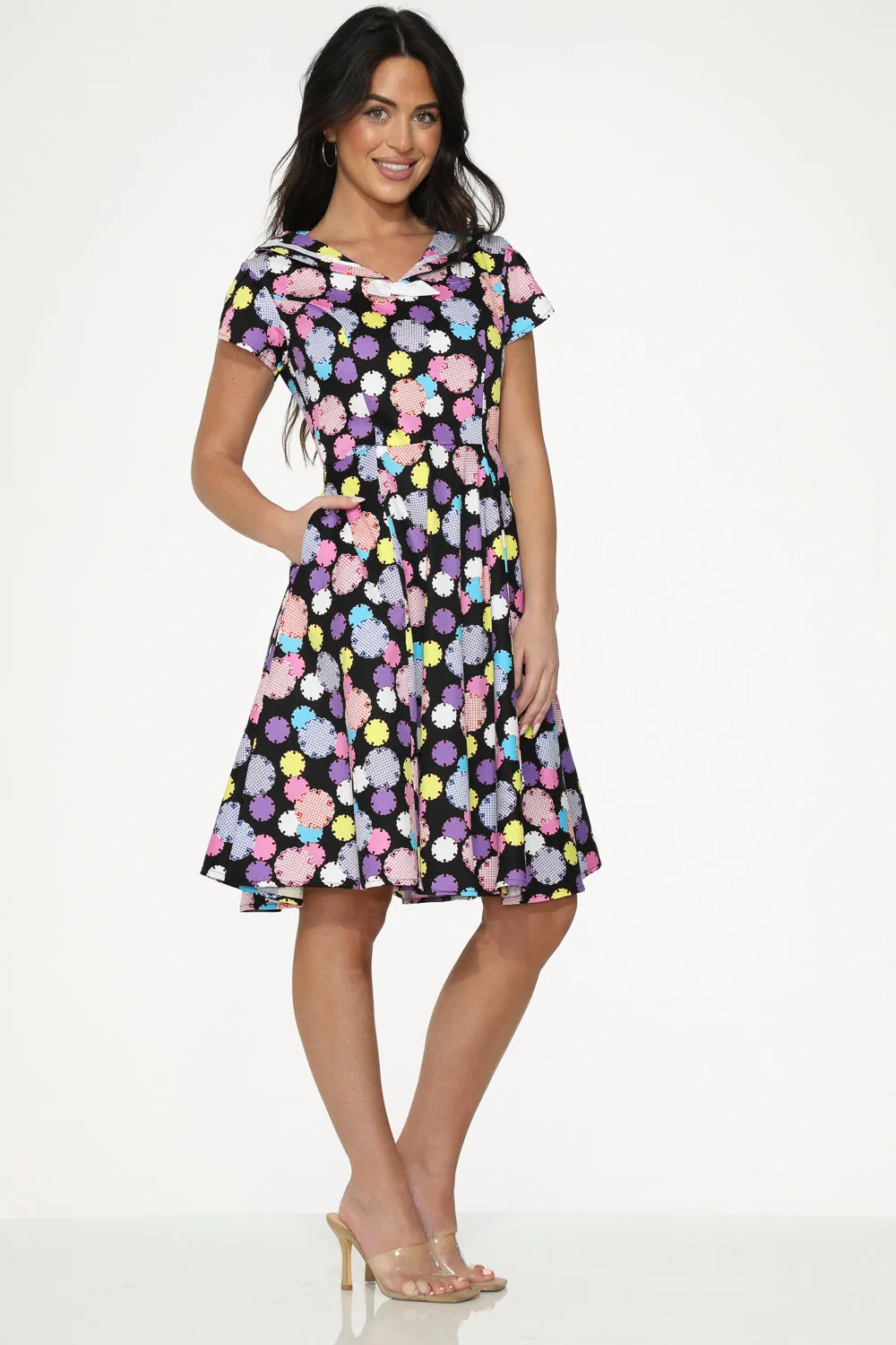 Black & Purple Swing Dress
