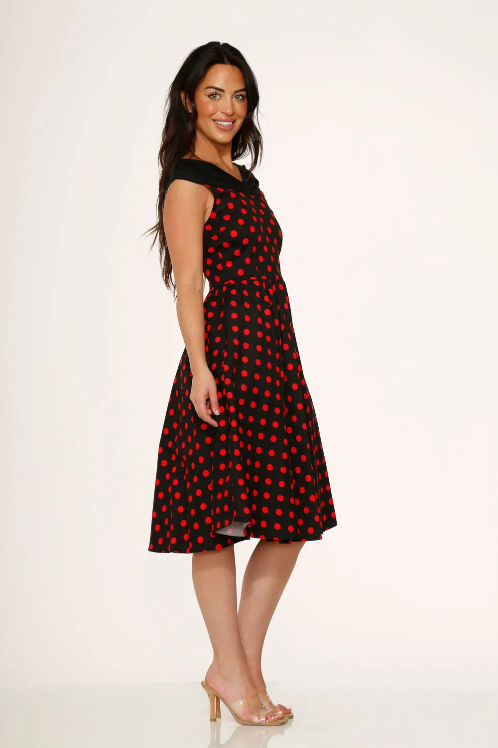 Black & Red Polka Dot Swing Dress