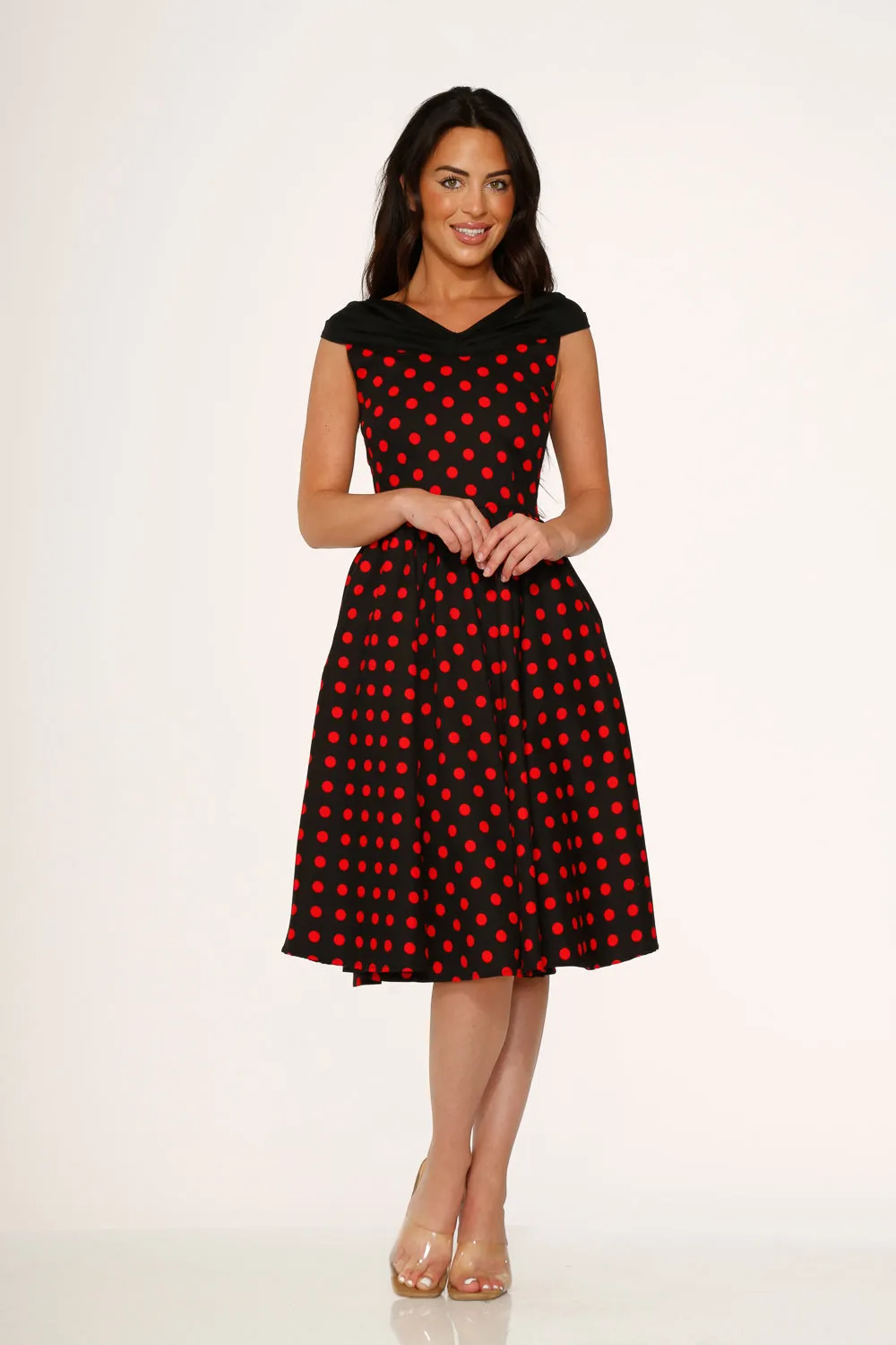 Black & Red Polka Dot Swing Dress