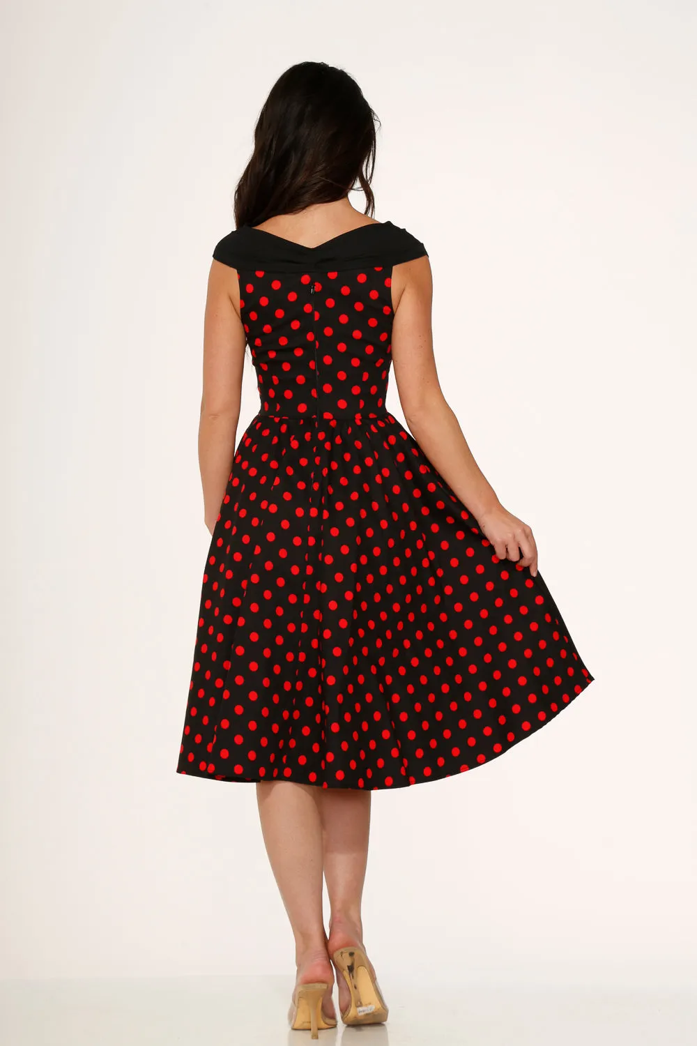 Black & Red Polka Dot Swing Dress