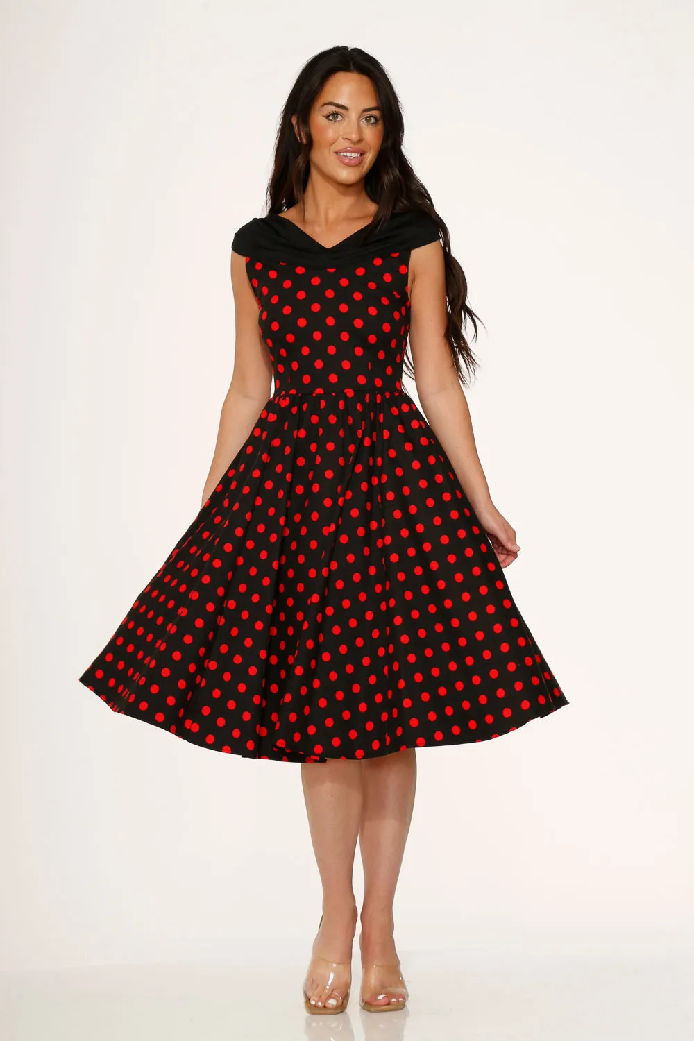 Black & Red Polka Dot Swing Dress