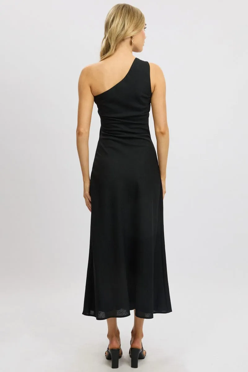 Black One Shoulder Maxi Dress