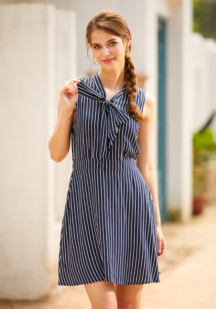 Bliss In a Swish Tie-Neck Dress