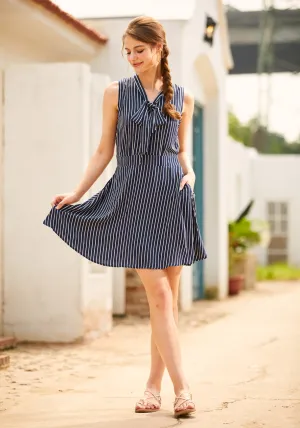 Bliss In a Swish Tie-Neck Dress