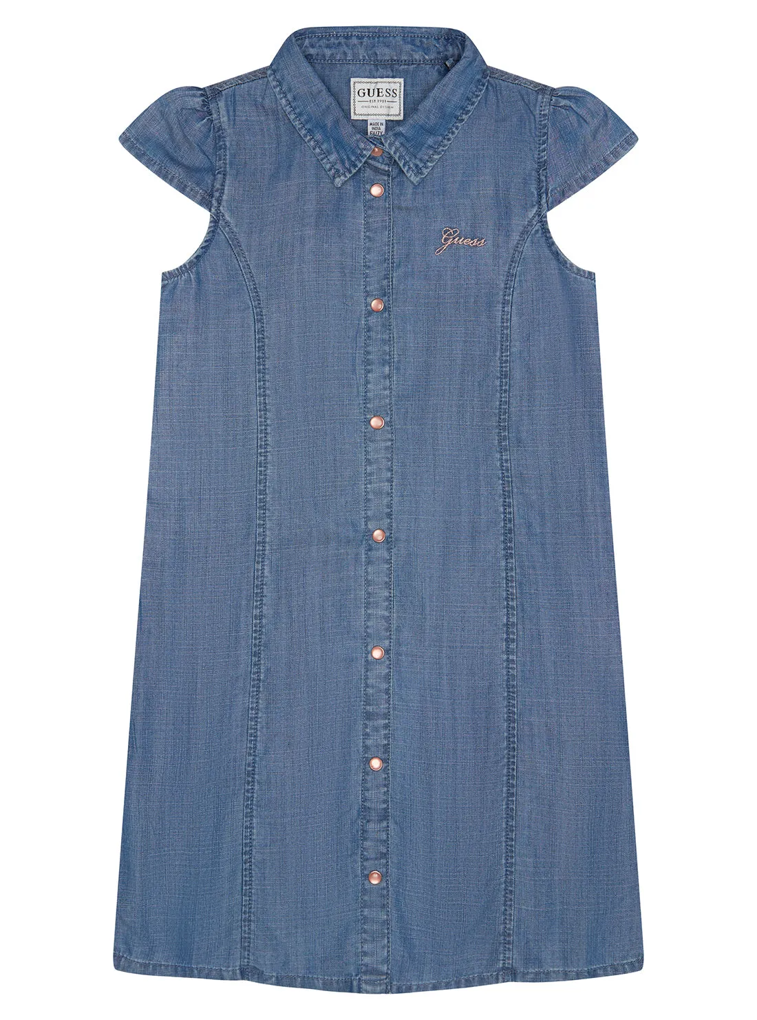 Blue Denim Short Sleeve Dress (2-7)
