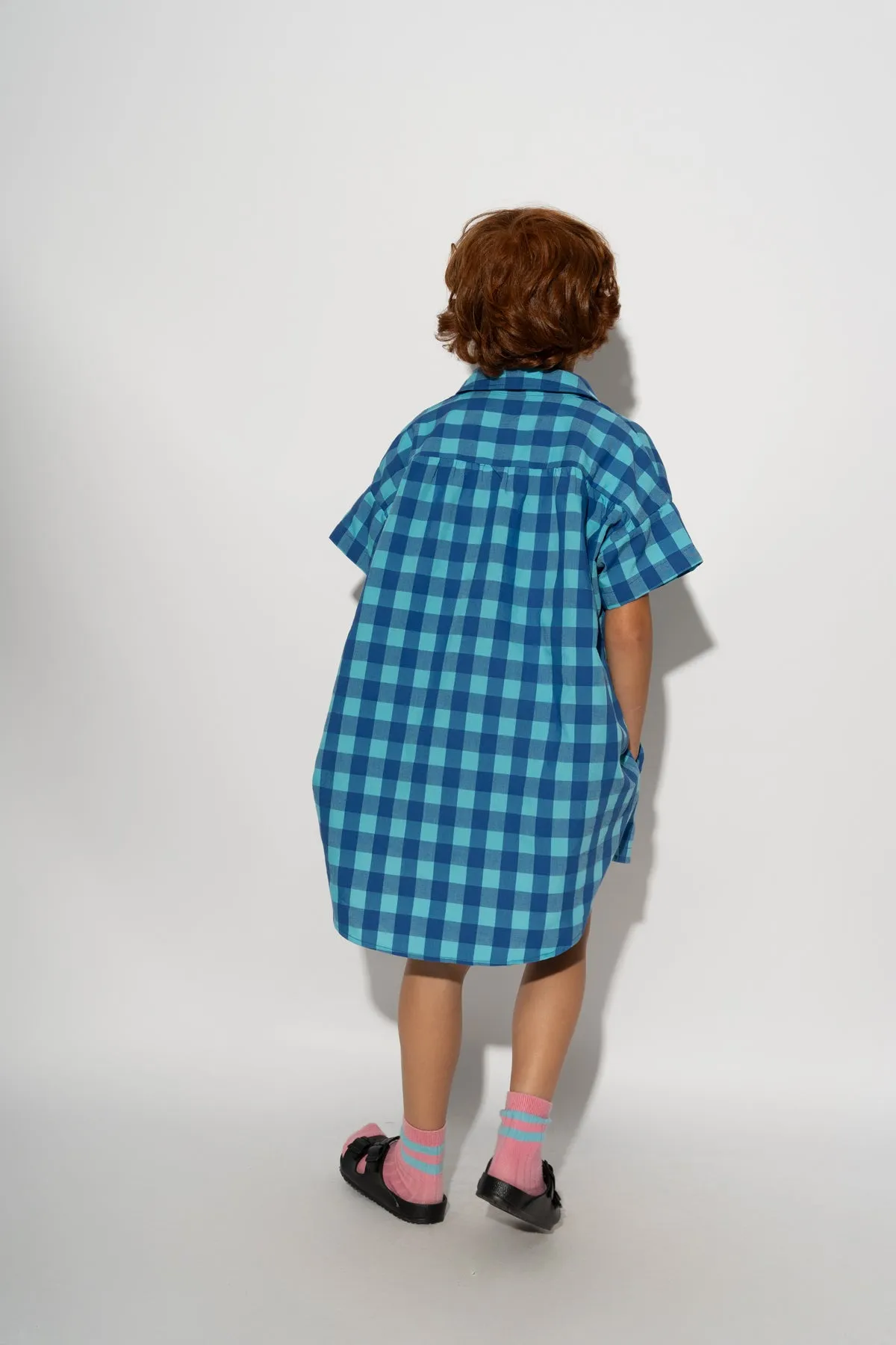 BLUE GINGHAM BOXER SHORTS