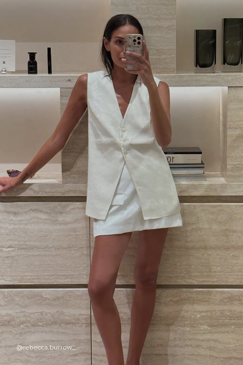 BRAX CREAM LONGLINE VEST