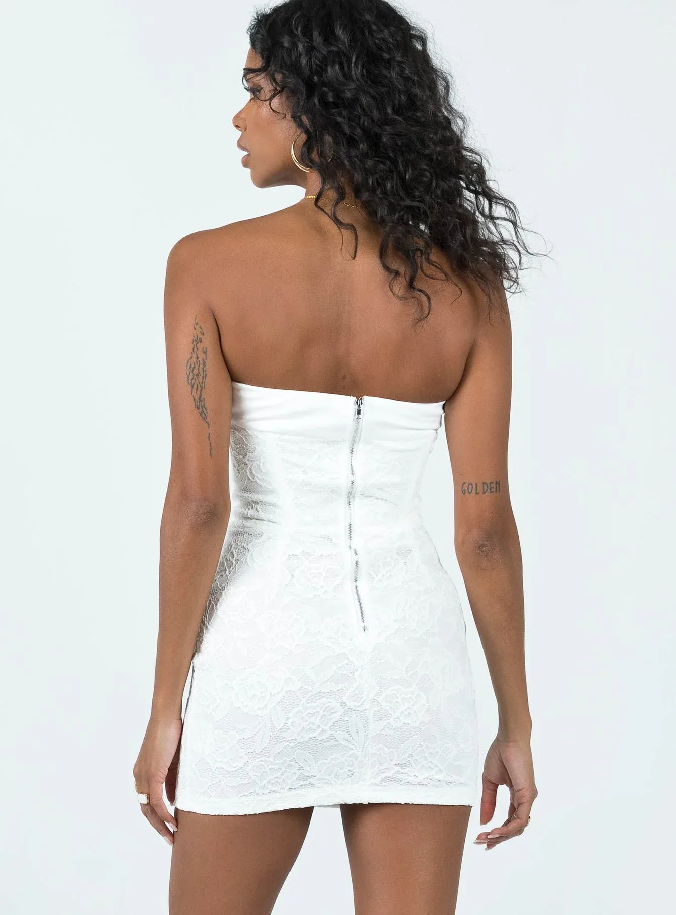 Brea Strapless Mini Dress White