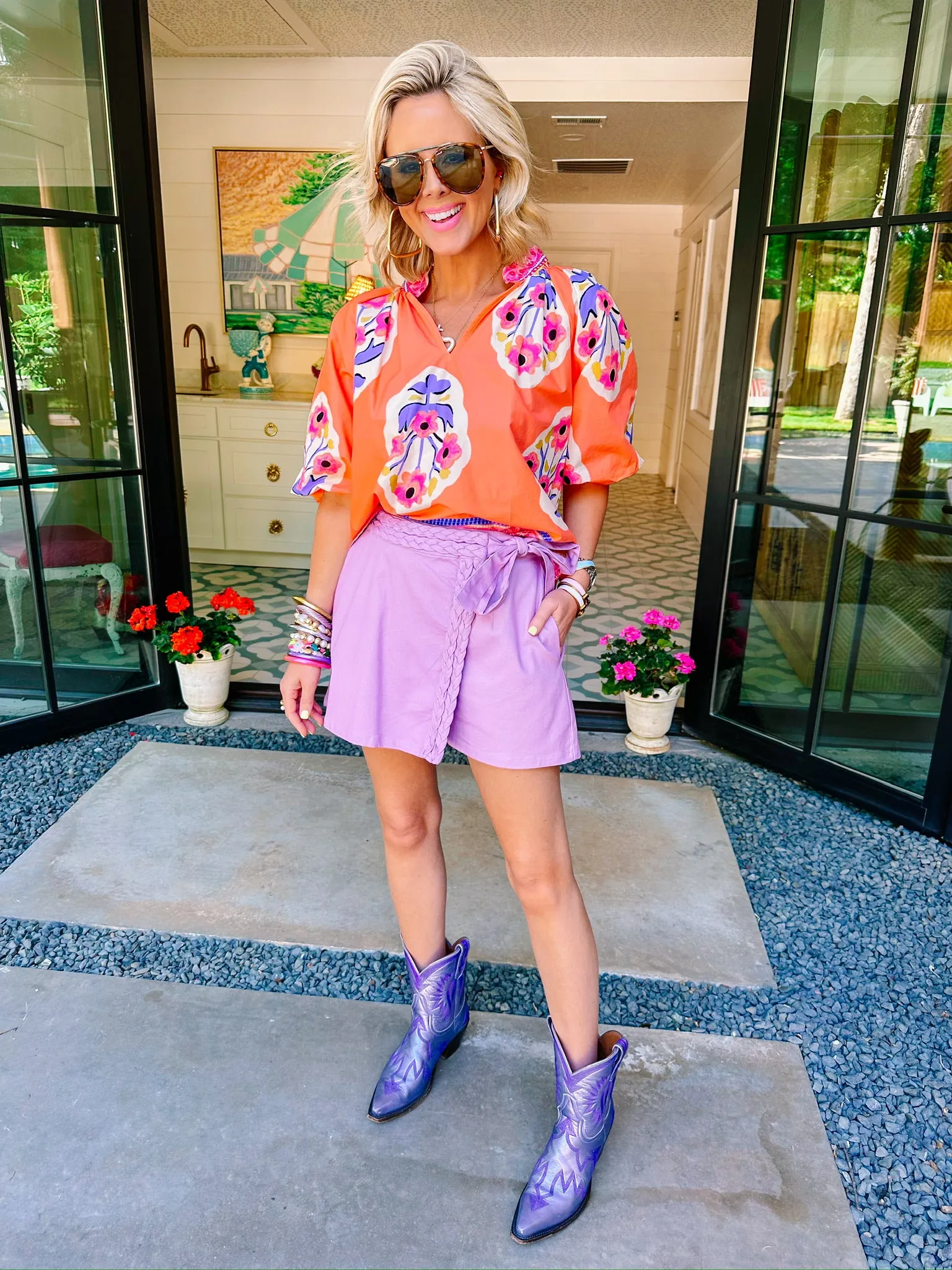 BRENNA BRAIDED WRAP SKORT - LAVENDER