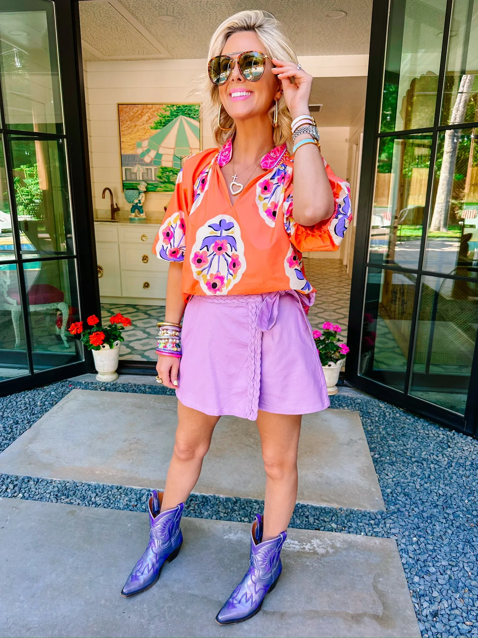 BRENNA BRAIDED WRAP SKORT - LAVENDER