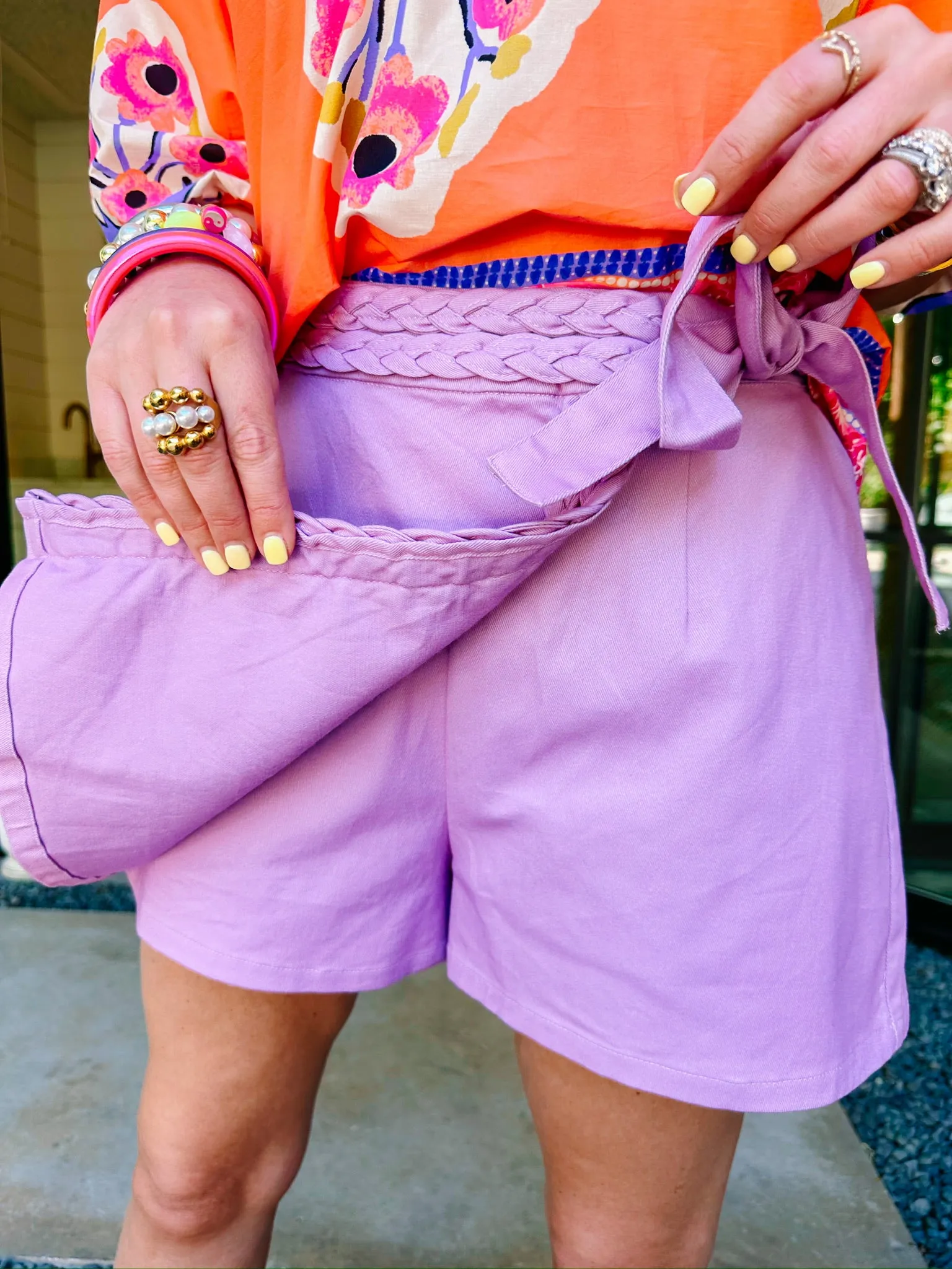 BRENNA BRAIDED WRAP SKORT - LAVENDER