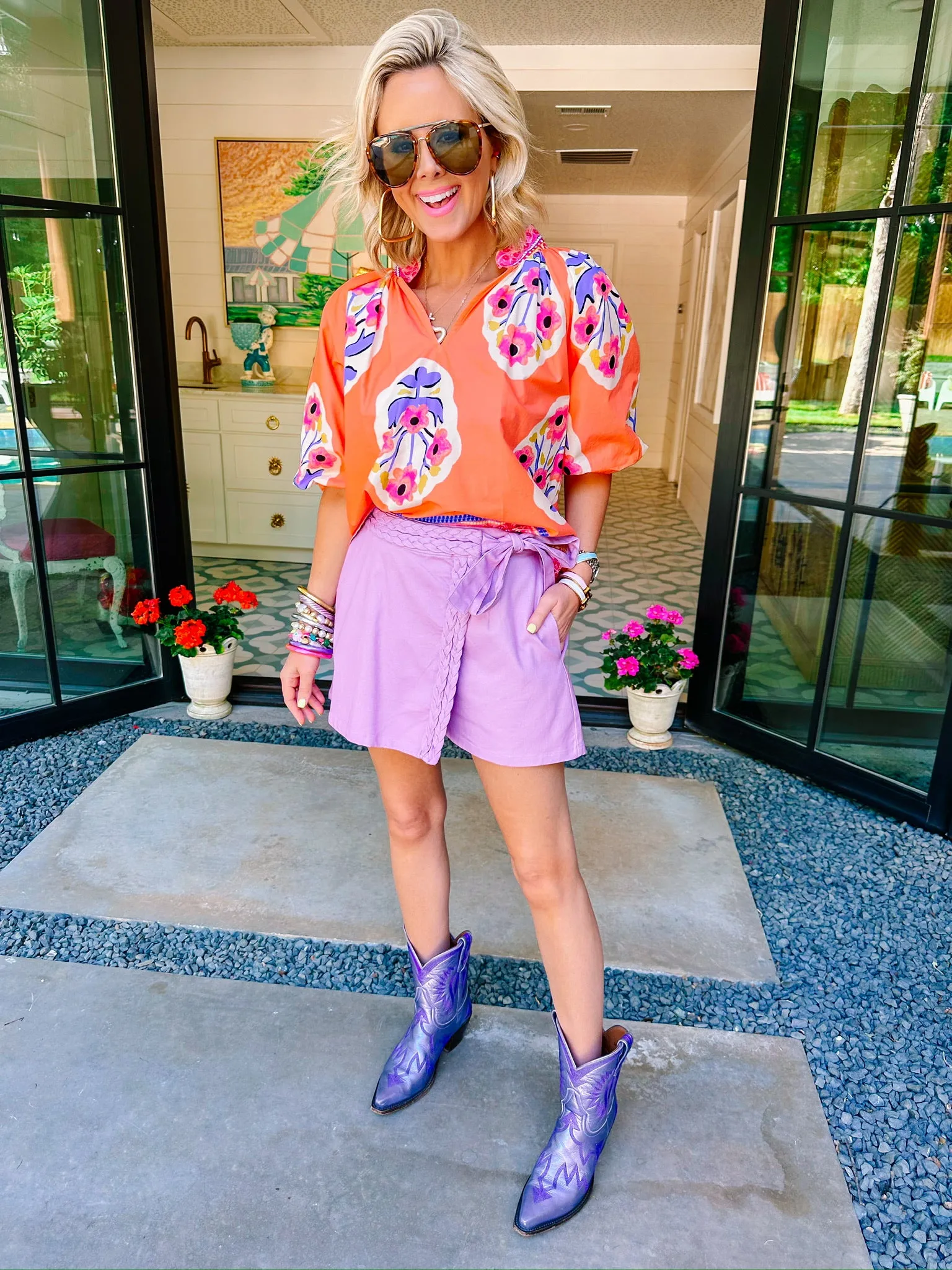BRENNA BRAIDED WRAP SKORT - LAVENDER