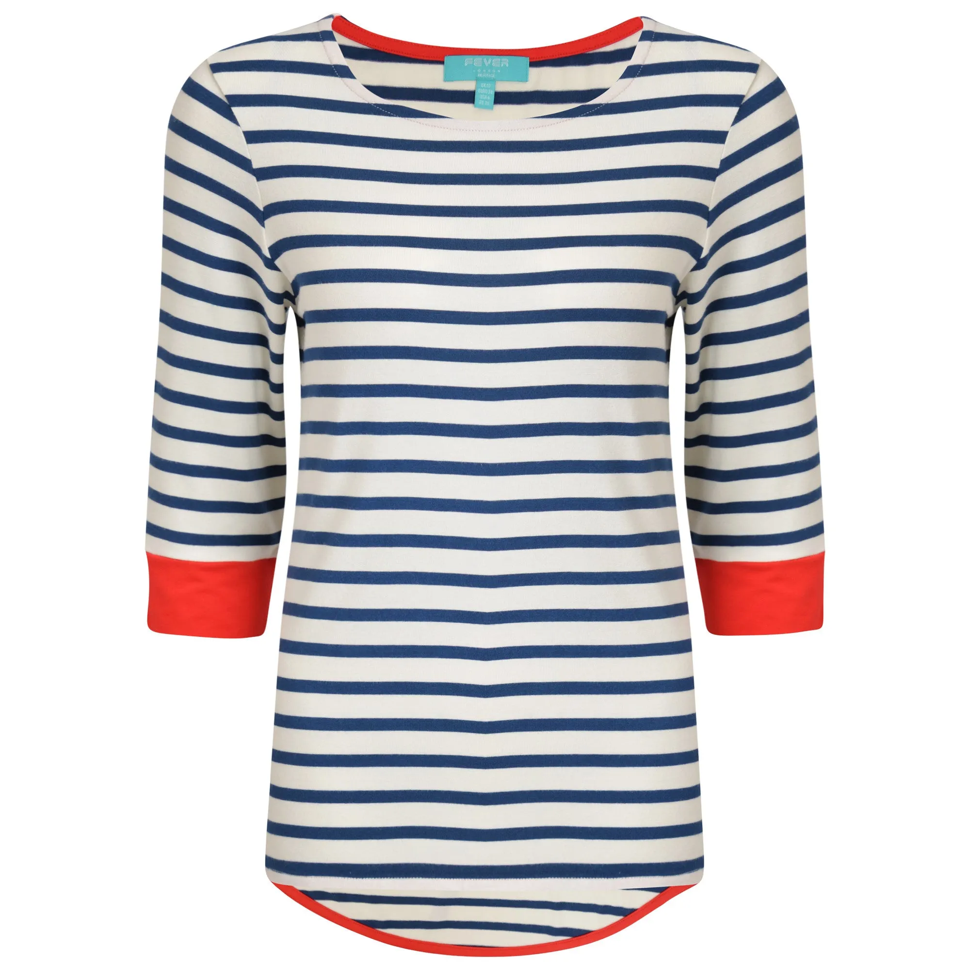 Brigitte Striped Top Cream/Navy/Red