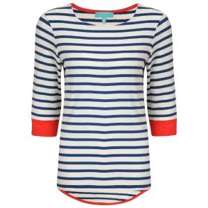Brigitte Striped Top Cream/Navy/Red