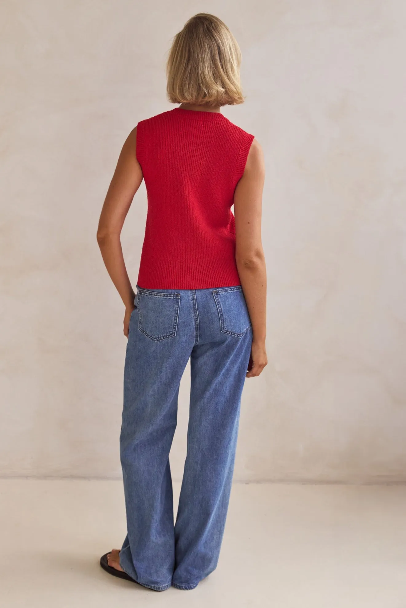 Camille Knit Vest (Red)