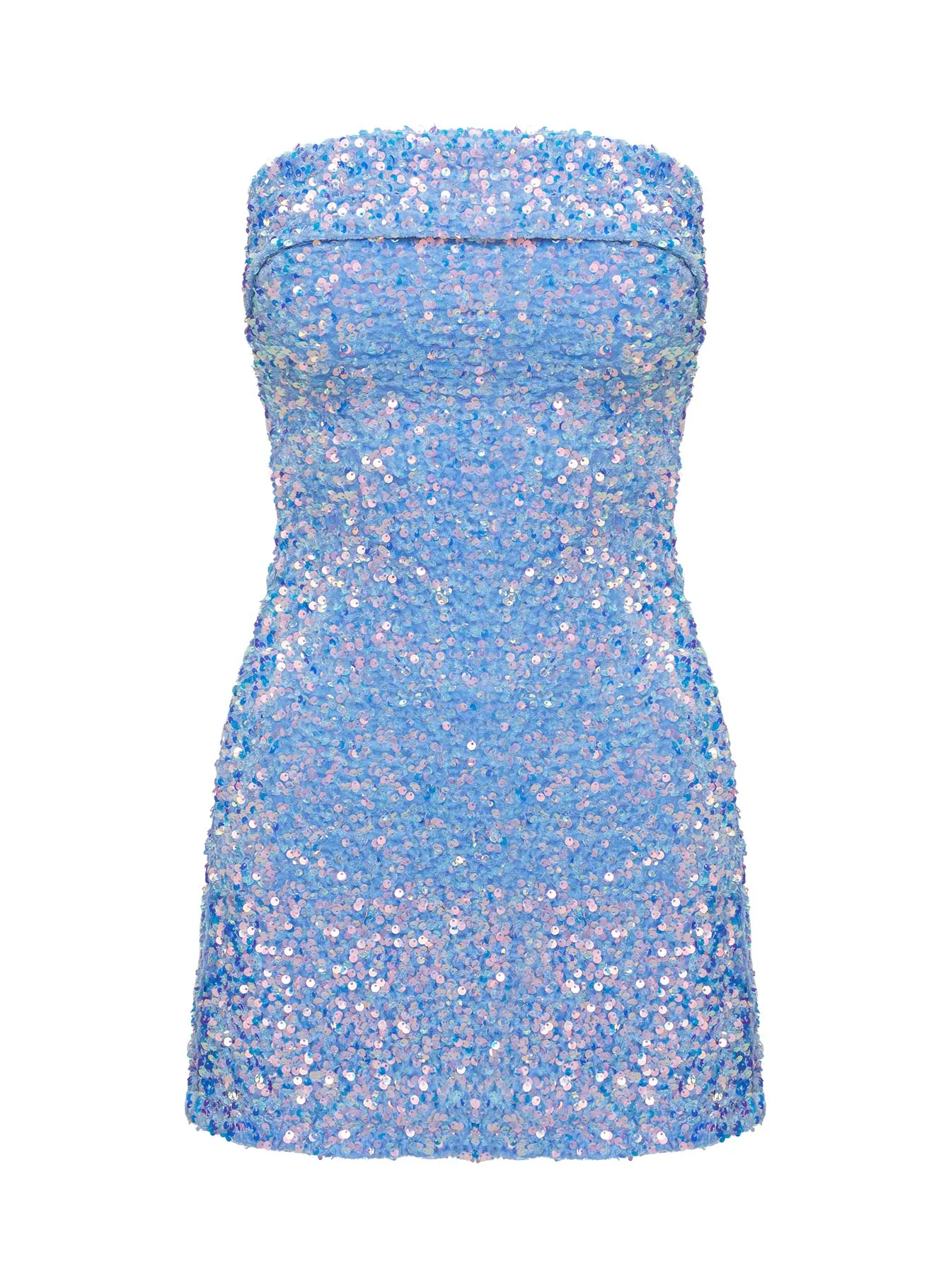 Caprina Sequin Mini Dress Light Blue