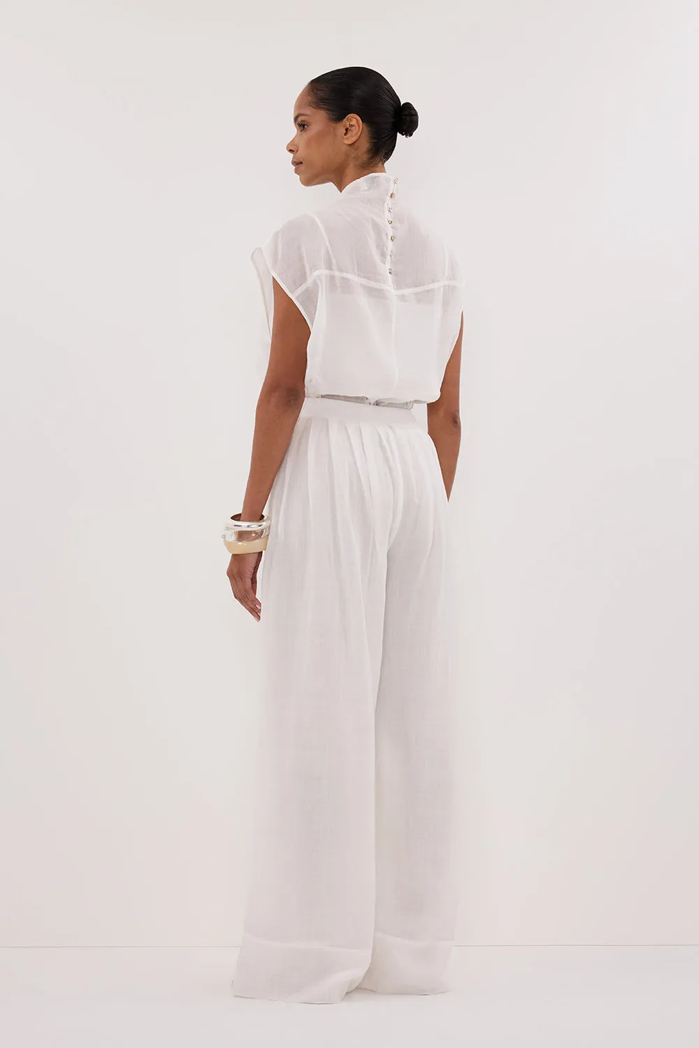 CARMEL WHITE RAMIE PANT