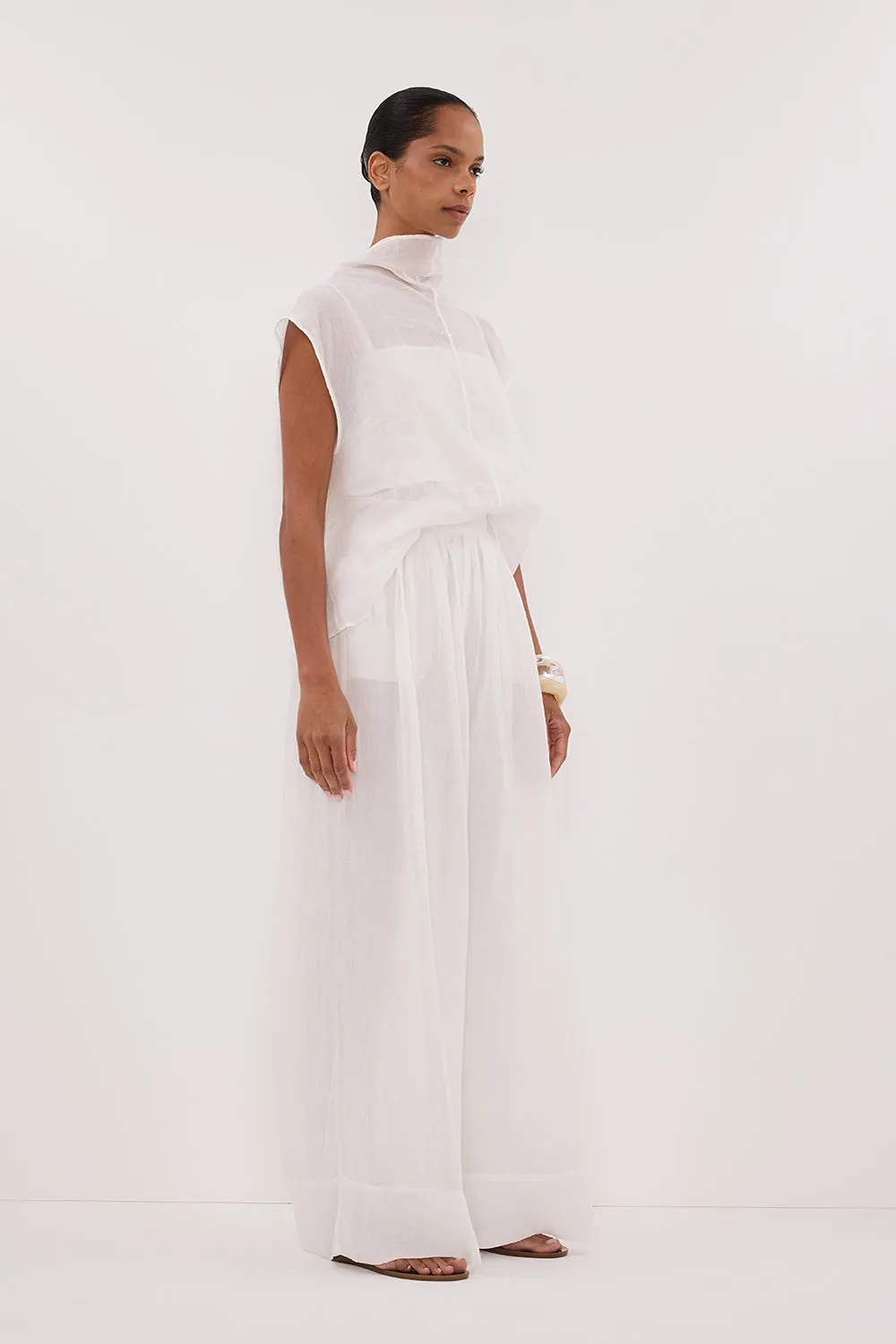 CARMEL WHITE RAMIE PANT