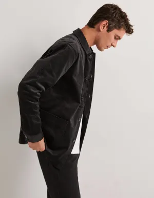 Chunky Cord Shacket-Dark Grey