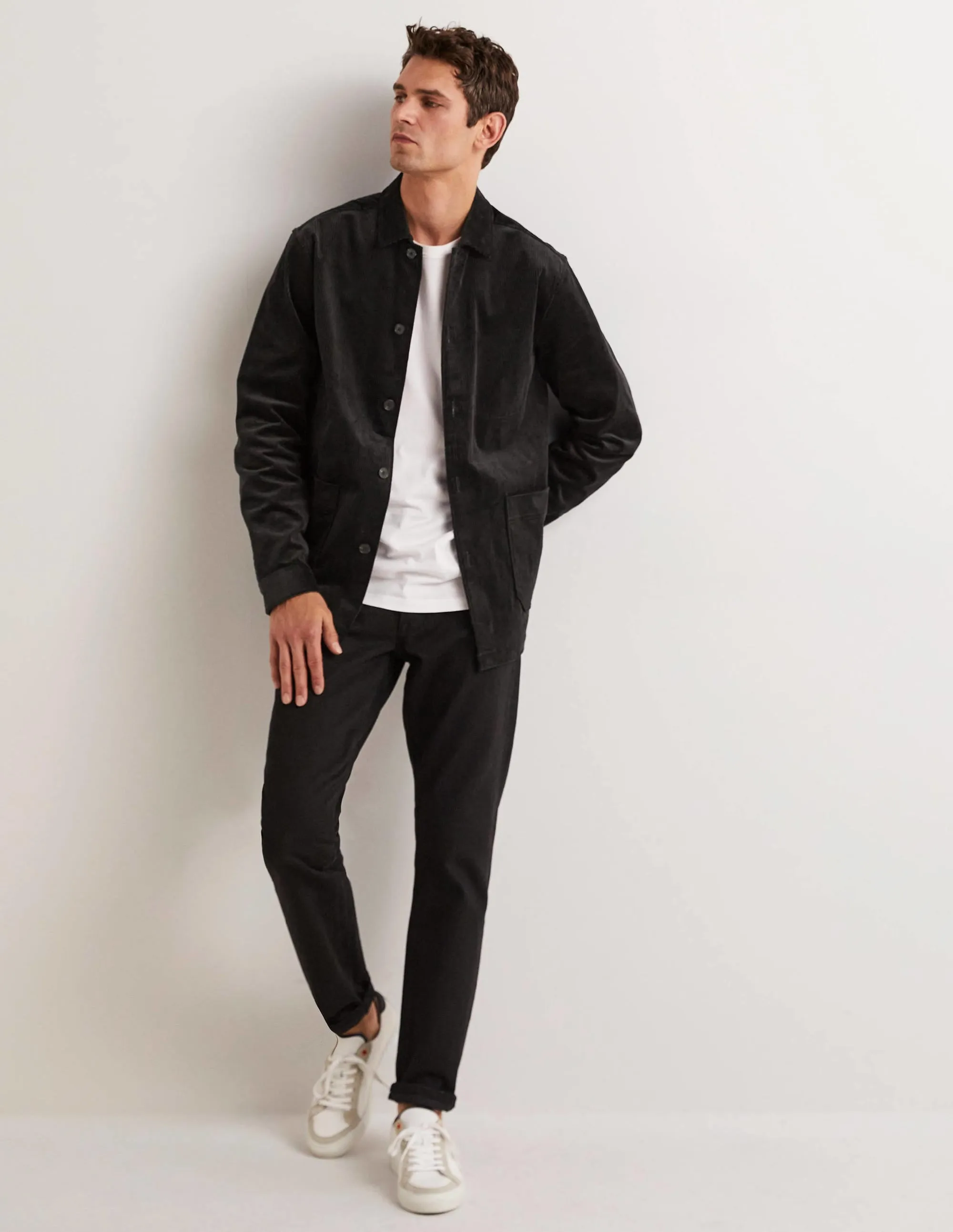 Chunky Cord Shacket-Dark Grey