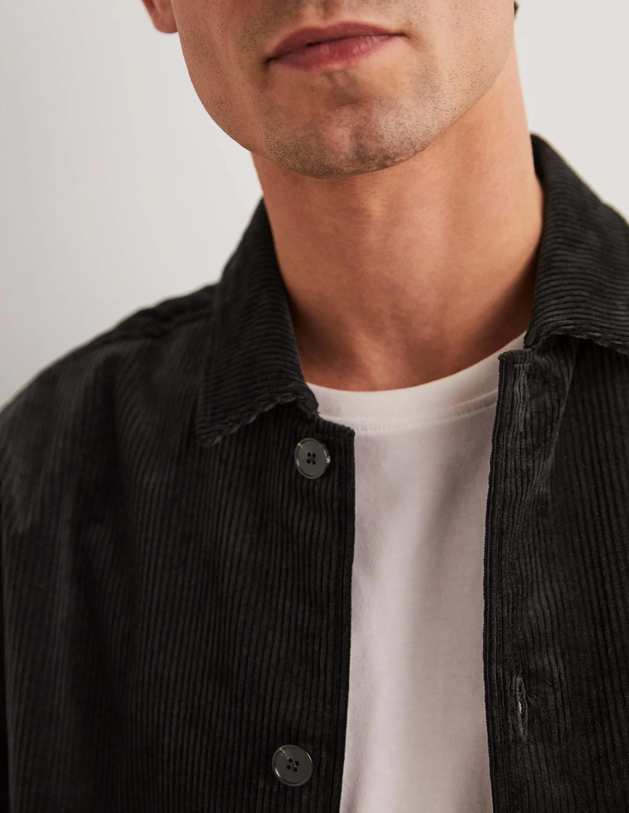 Chunky Cord Shacket-Dark Grey
