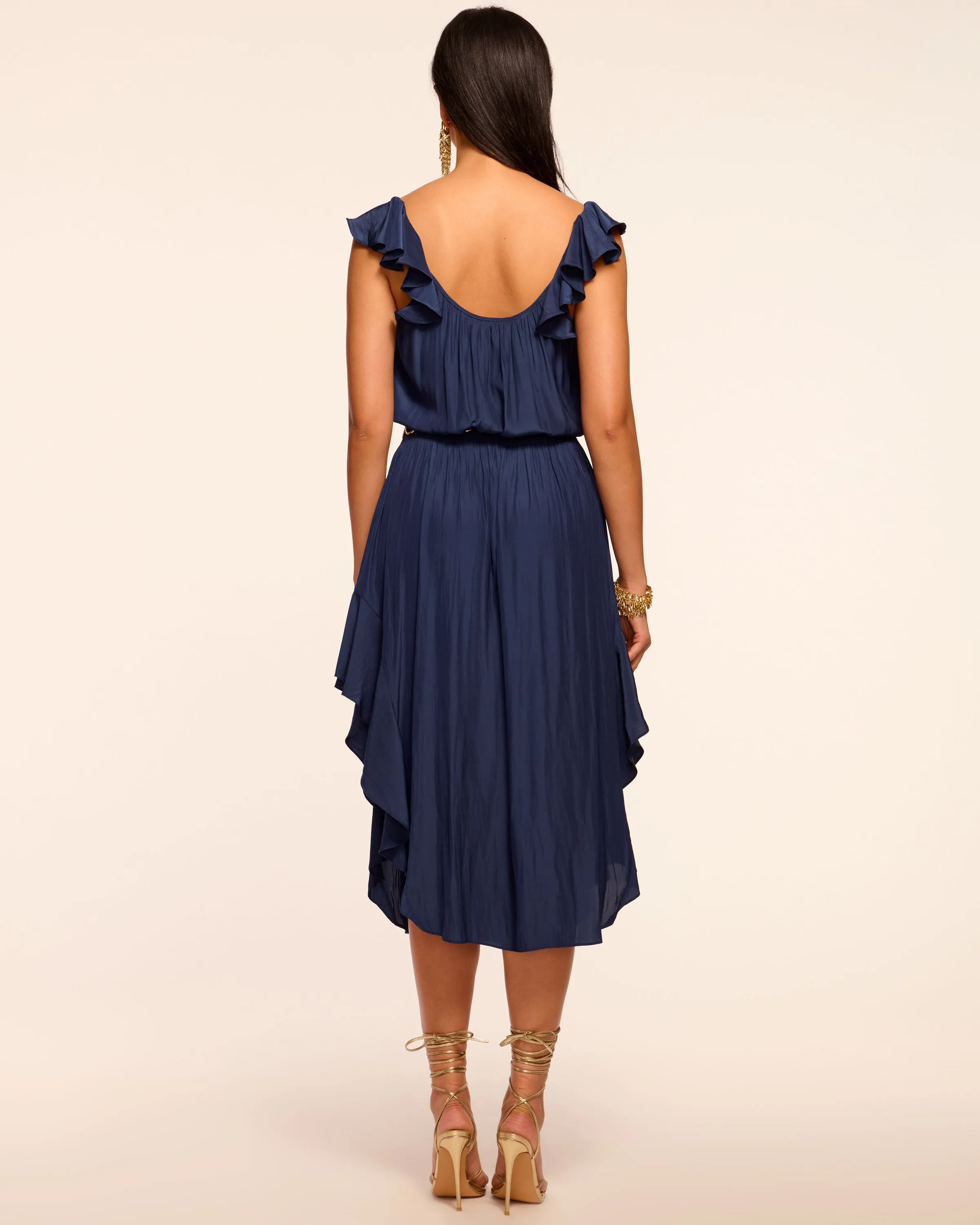 Clementine Smocked Elastic Waist Midi Dress