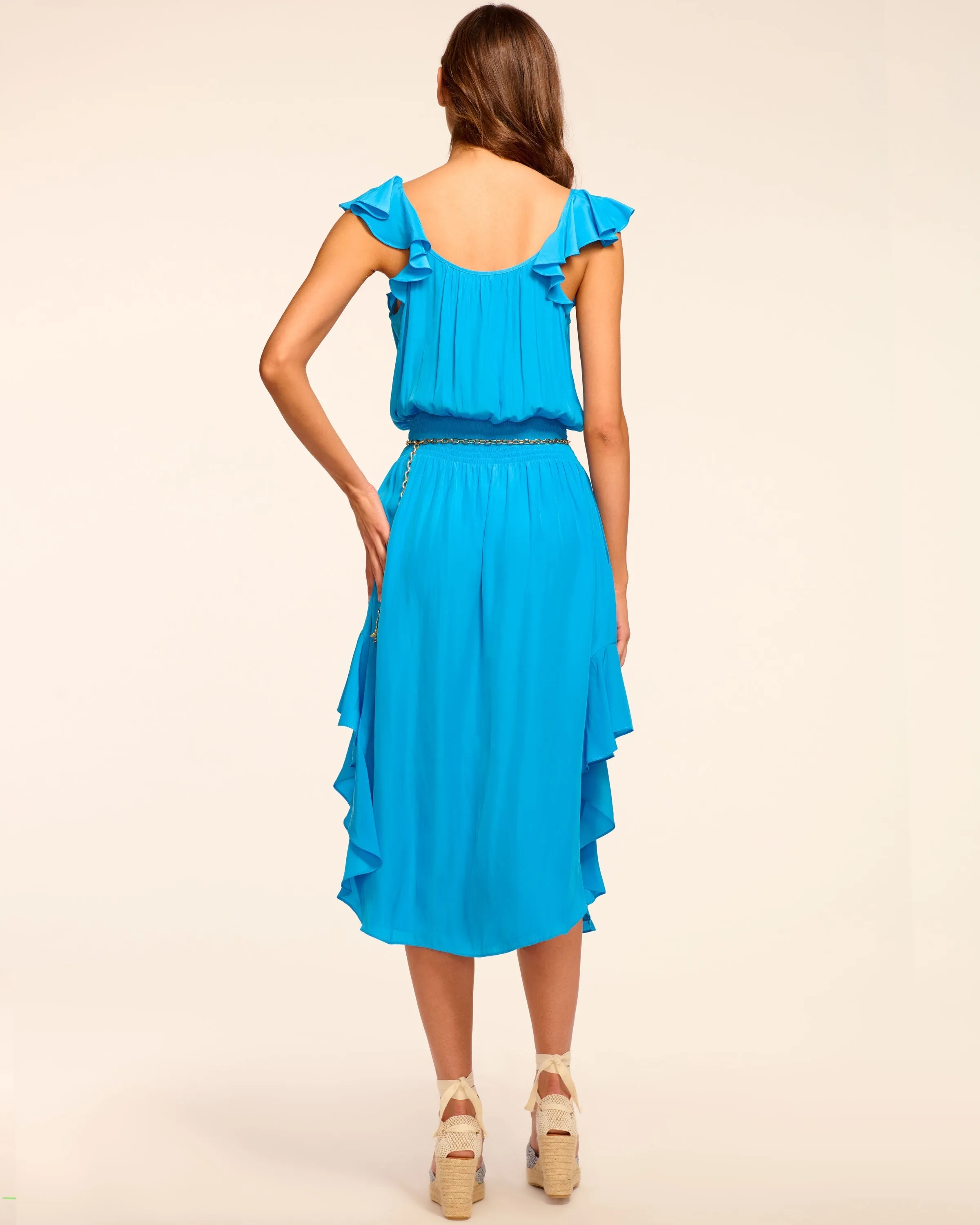 Clementine Smocked Elastic Waist Midi Dress