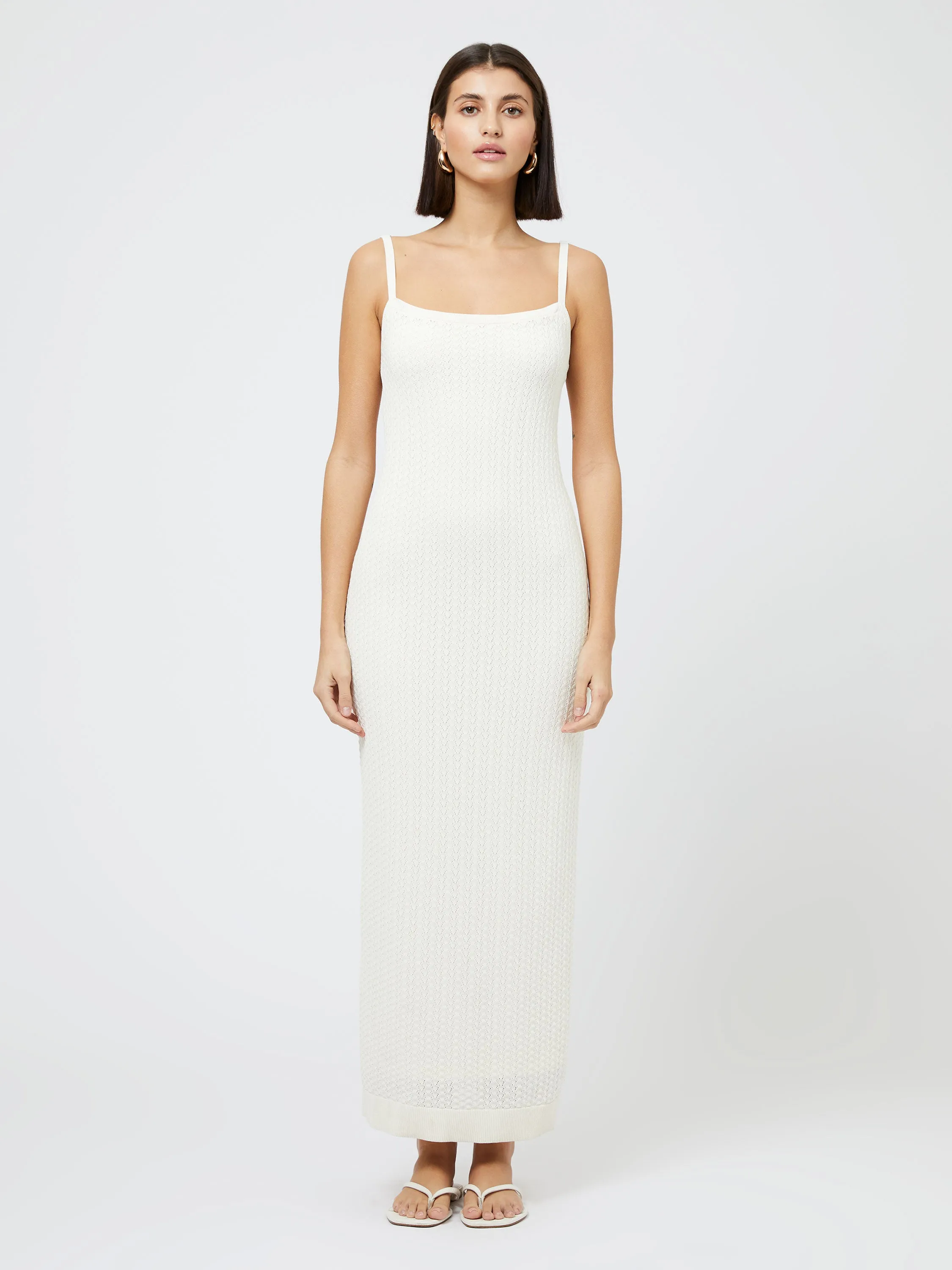 Cotton Pointelle Midi Dress