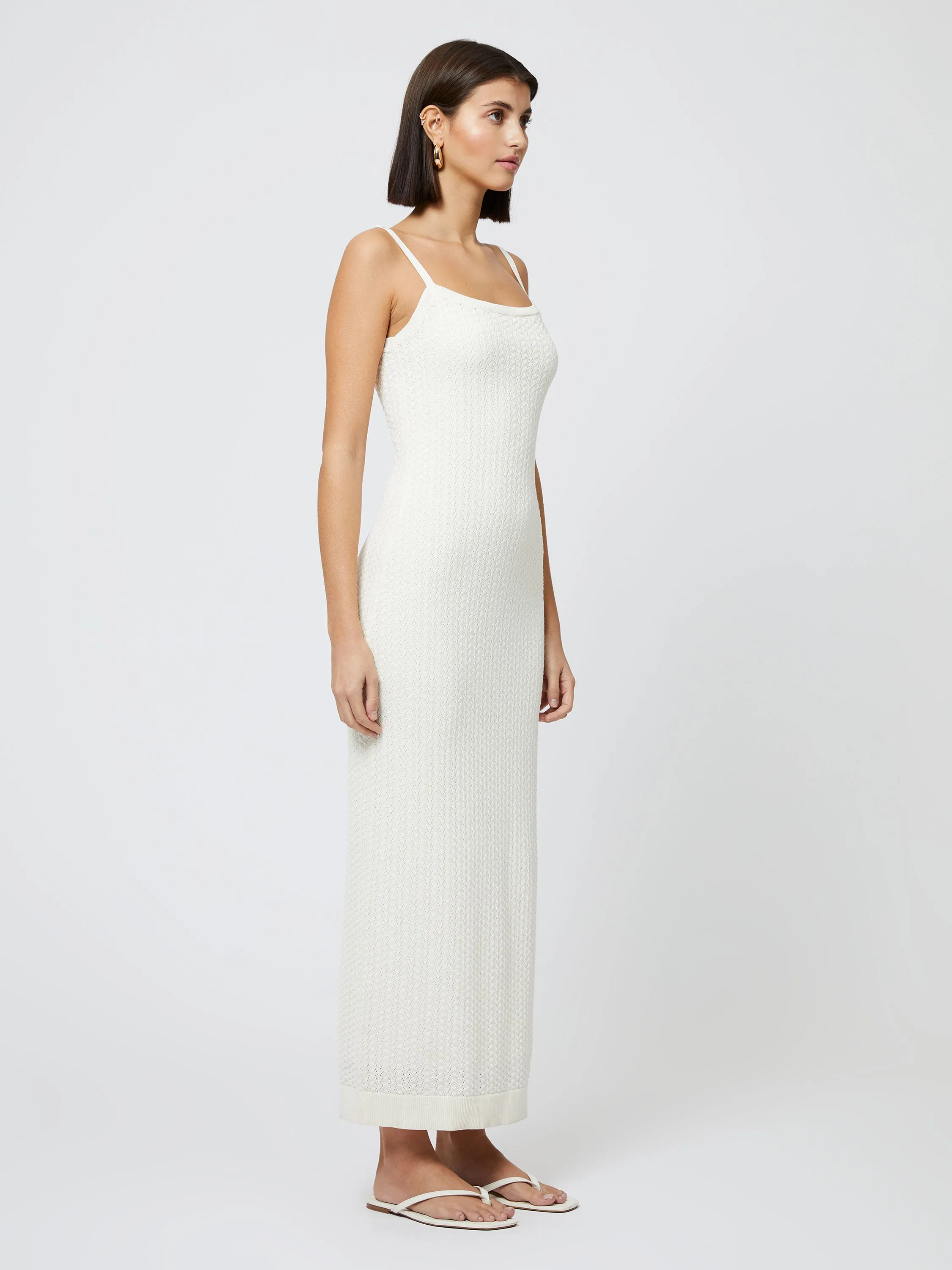 Cotton Pointelle Midi Dress
