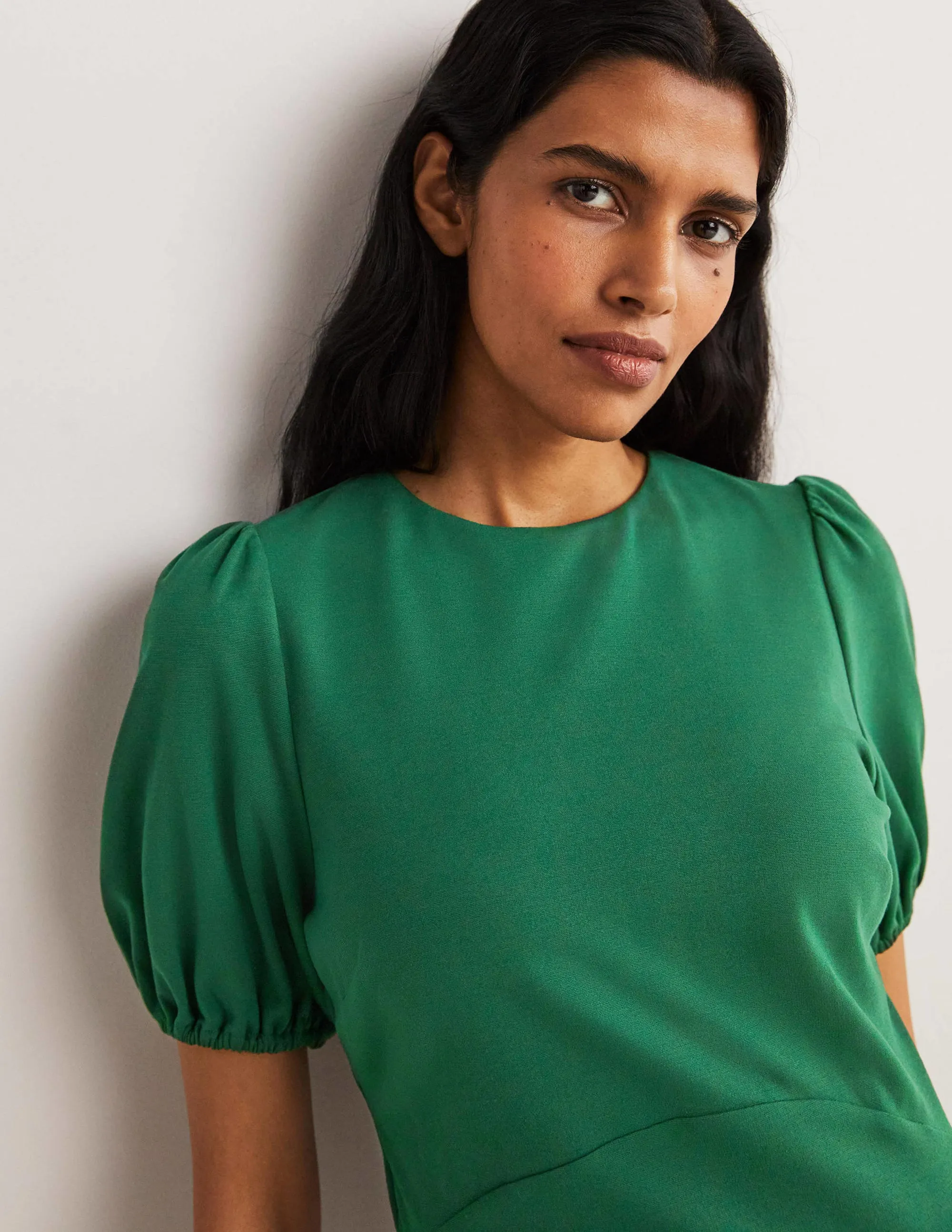 Cut Out Jersey Mini Dress-Hunter Green