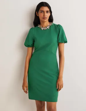 Cut Out Jersey Mini Dress-Hunter Green