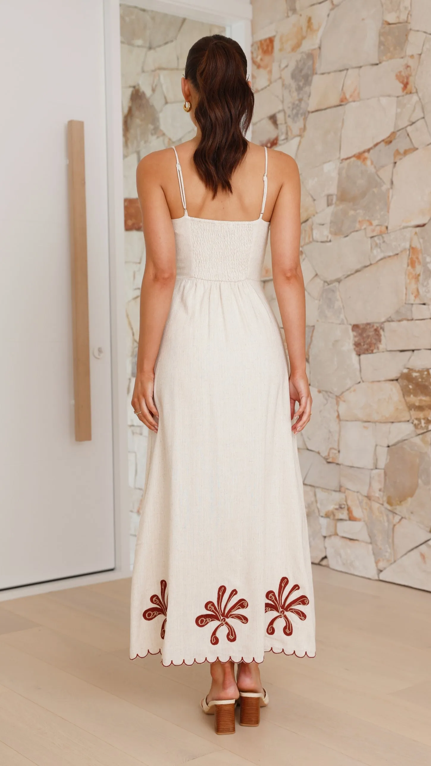 Daya Maxi Dress - Natural / Brown