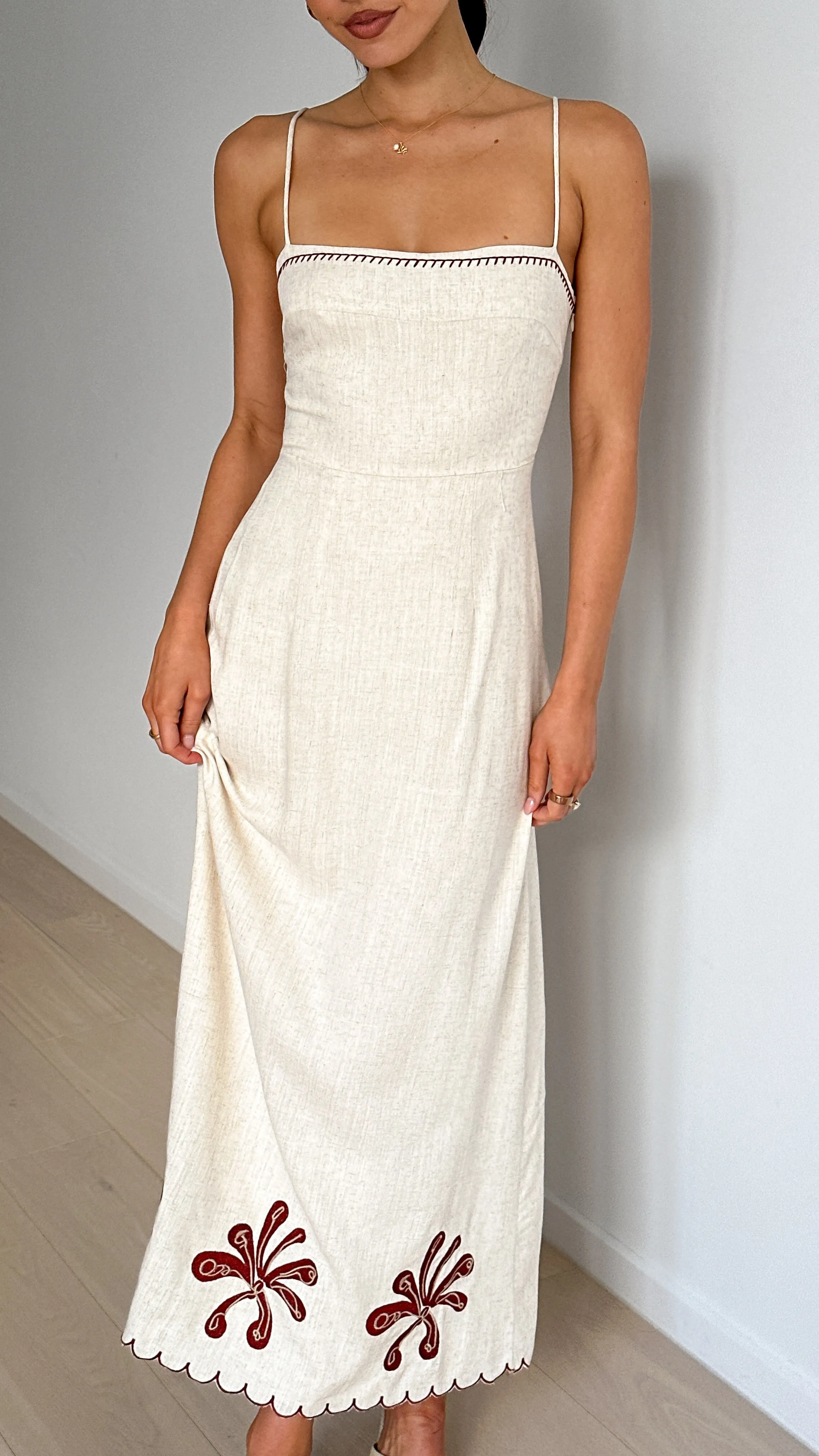 Daya Maxi Dress - Natural / Brown