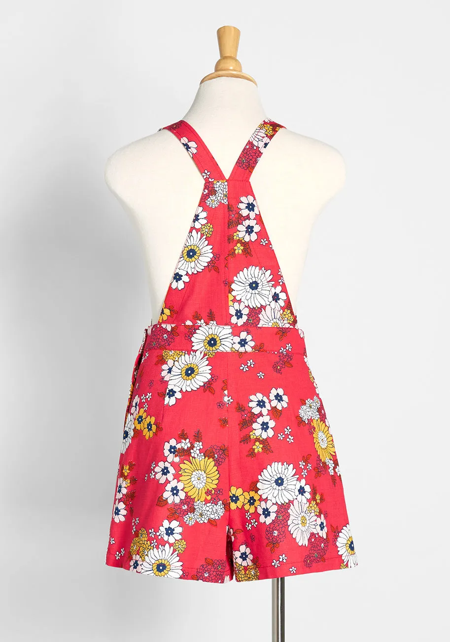 Dazed Summer Days Cotton Shortalls